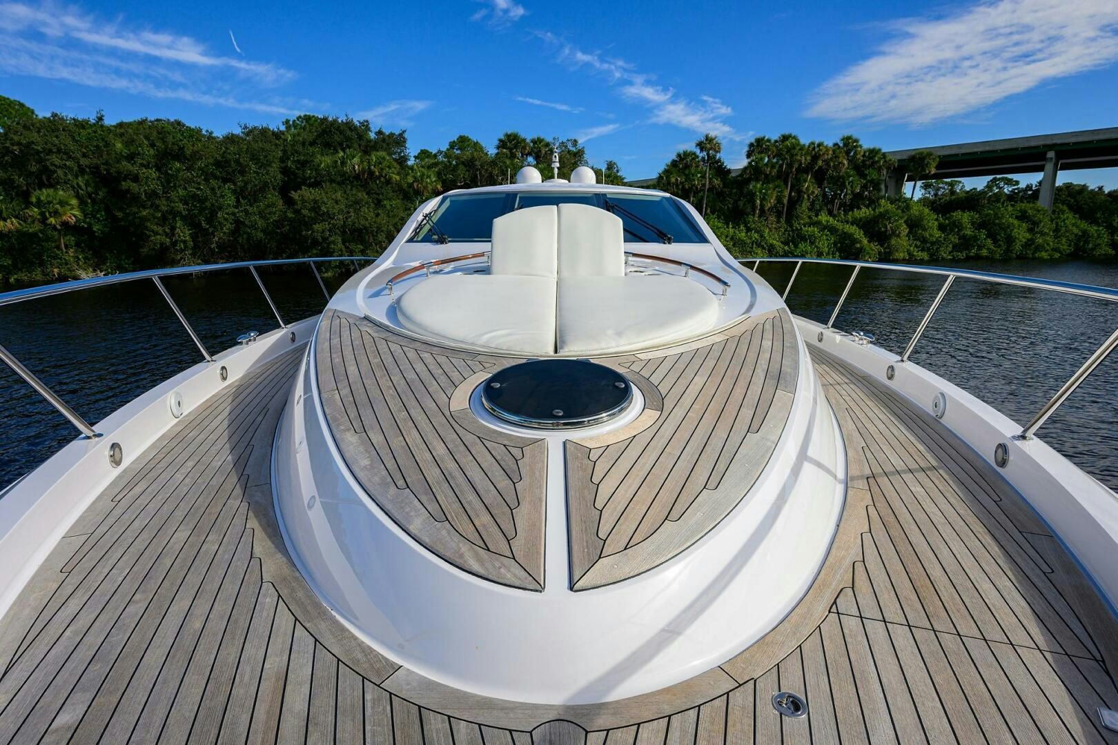 a boat on a deck aboard VIXEN Yacht for Sale