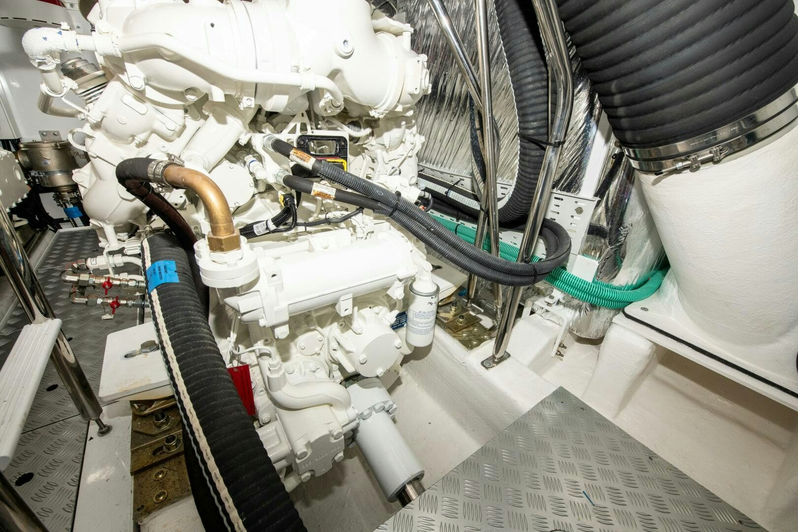 a car engine with a few parts aboard LADY D Yacht for Sale