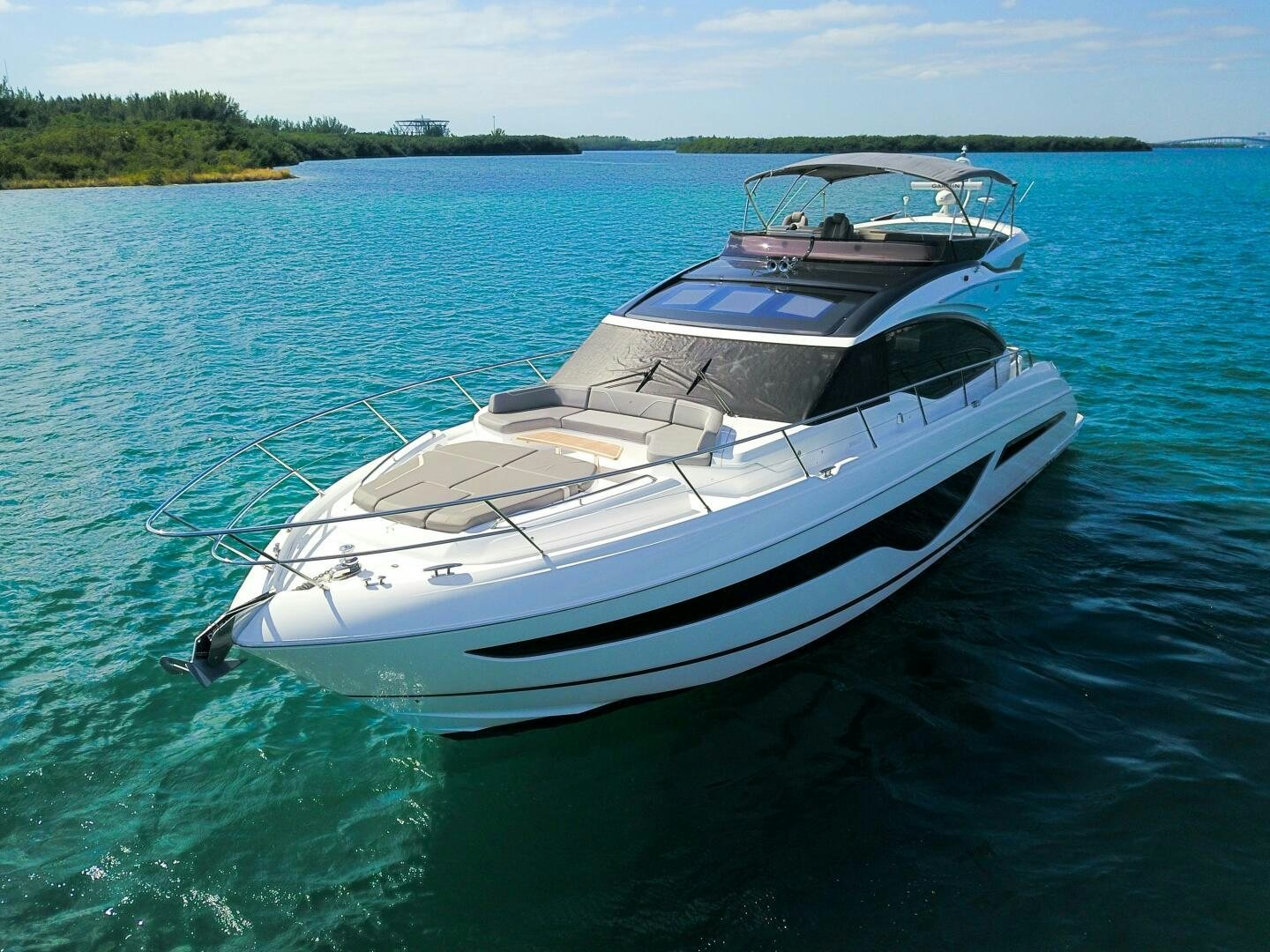 a white yacht on the water aboard LADY D Yacht for Sale