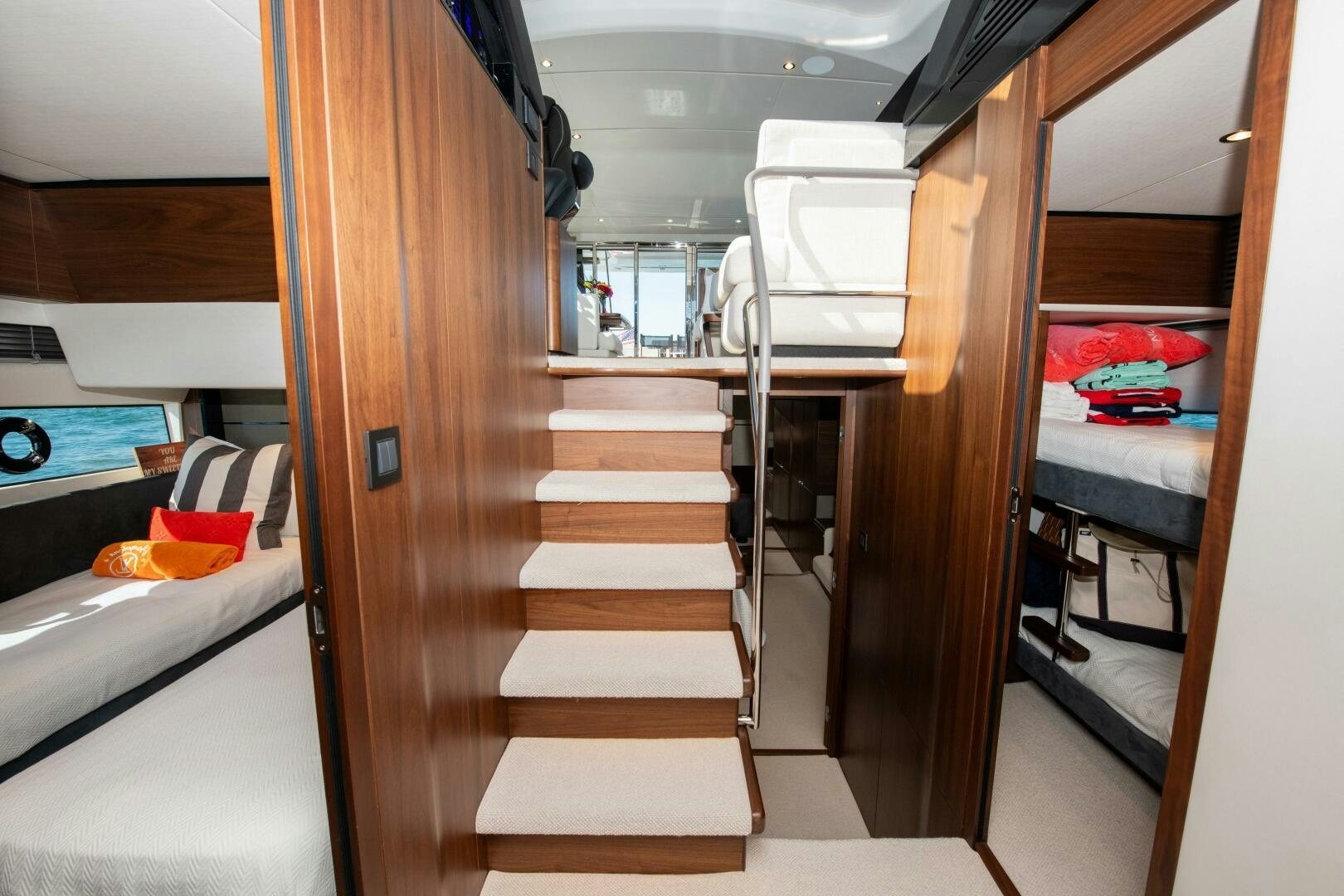 a wooden door leading to a room aboard LADY D Yacht for Sale