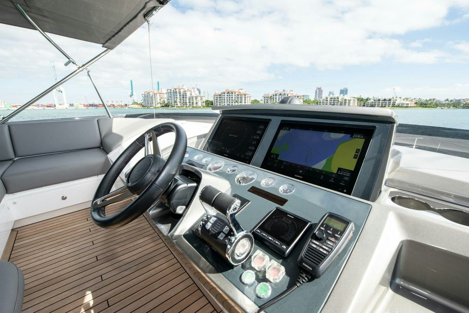inside of a car aboard LADY D Yacht for Sale