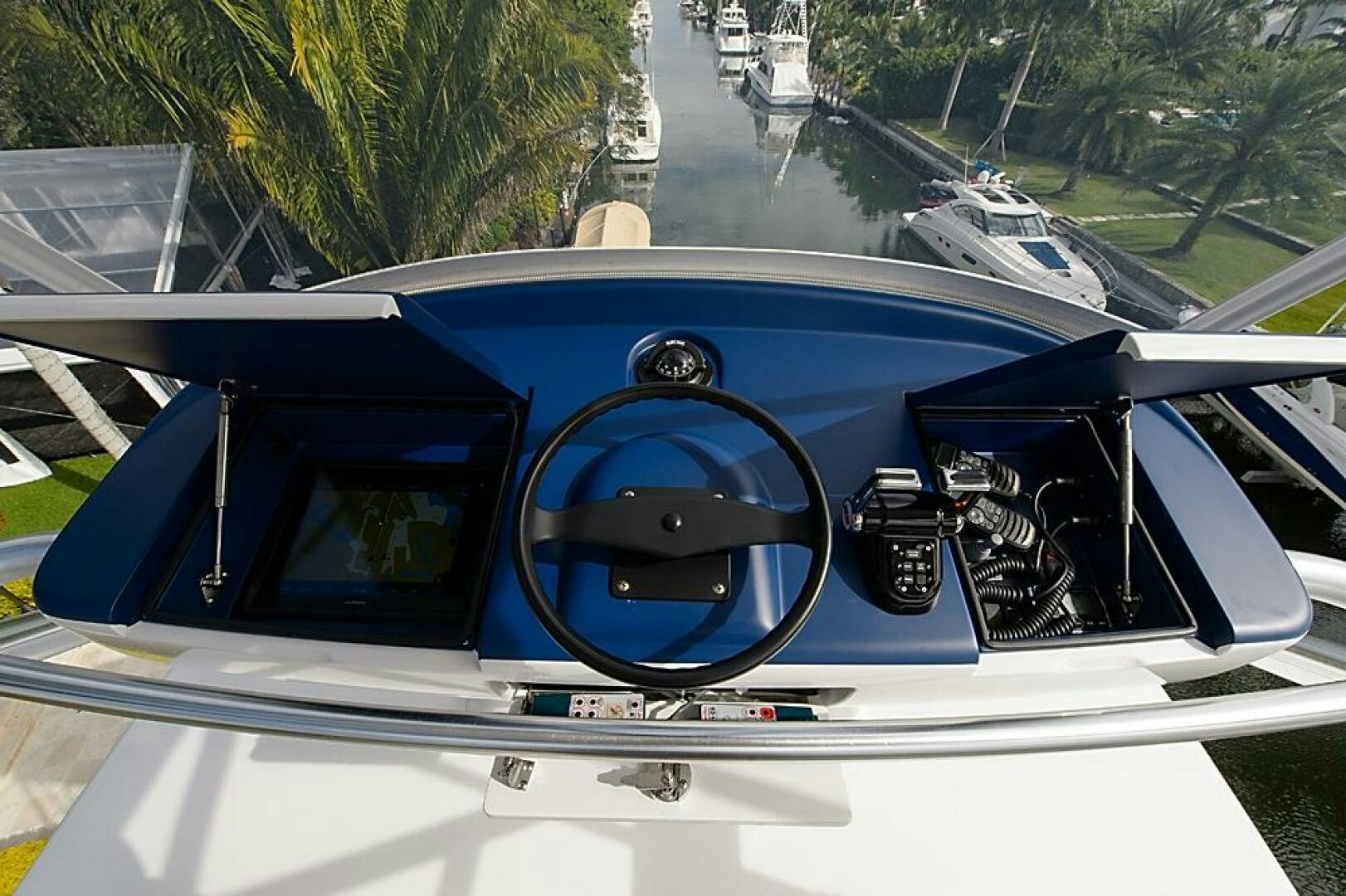 the inside of a car aboard ASASKA Yacht for Sale