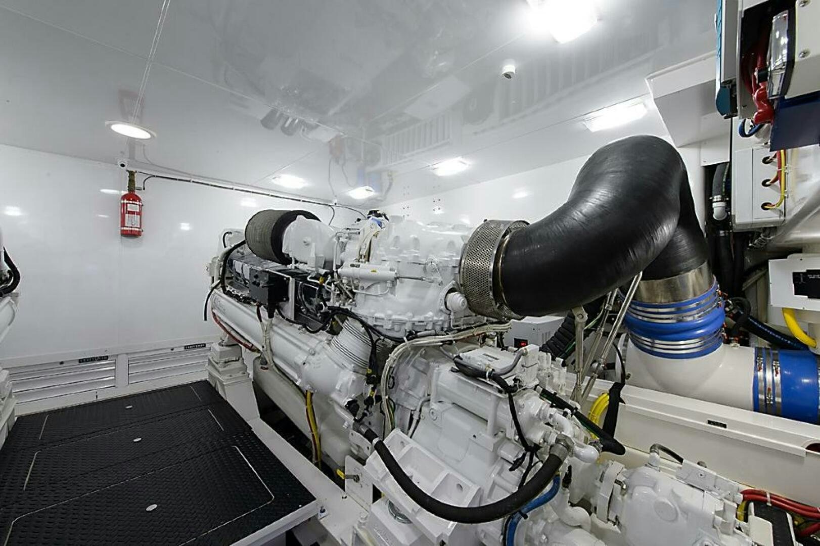 a machine with a large metal pipe aboard ASASKA Yacht for Sale