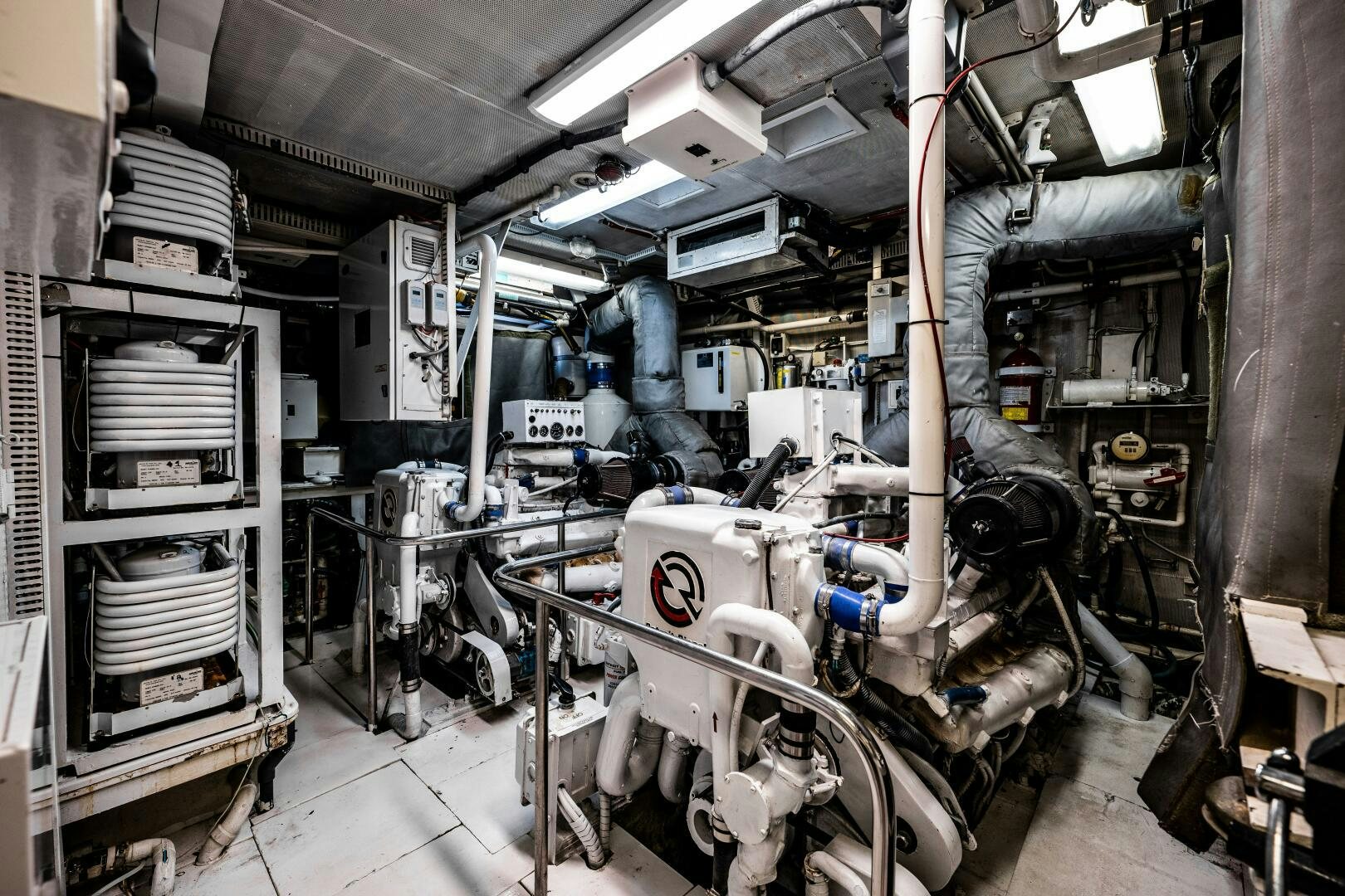 a room with machinery aboard TRILOGY Yacht for Sale