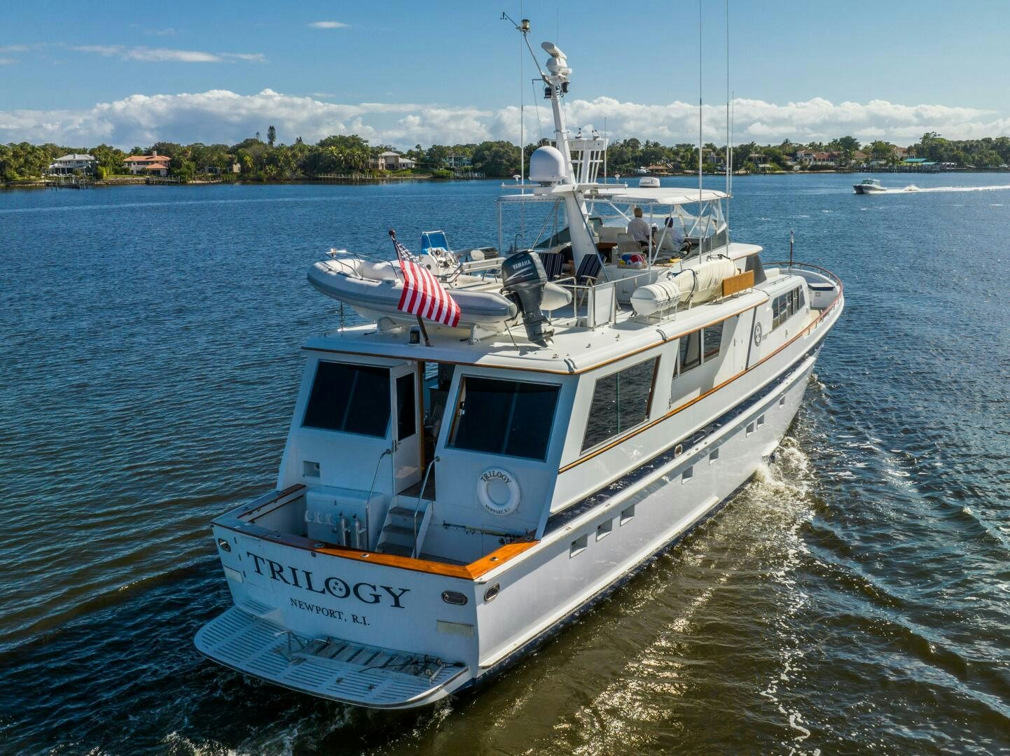 a boat on the water aboard TRILOGY Yacht for Sale