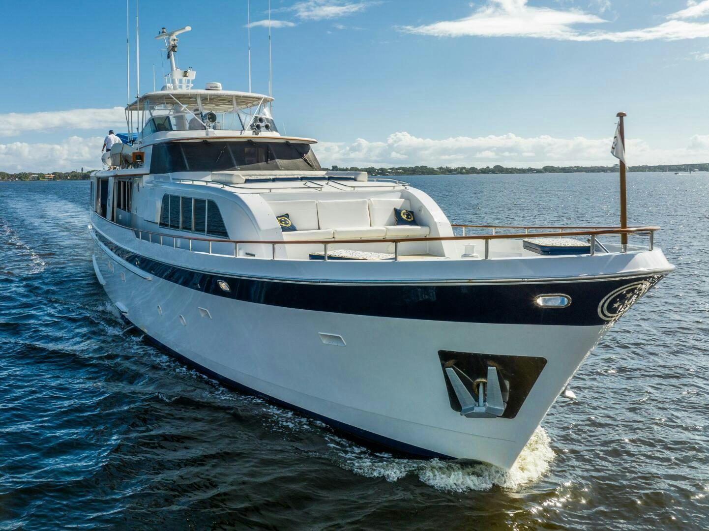a boat on the water aboard TRILOGY Yacht for Sale
