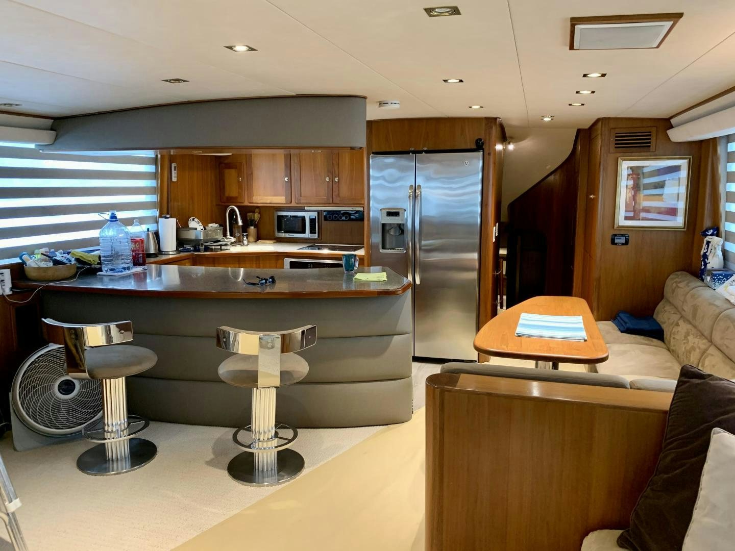 a kitchen with a large oven aboard OBSESSION Yacht for Sale