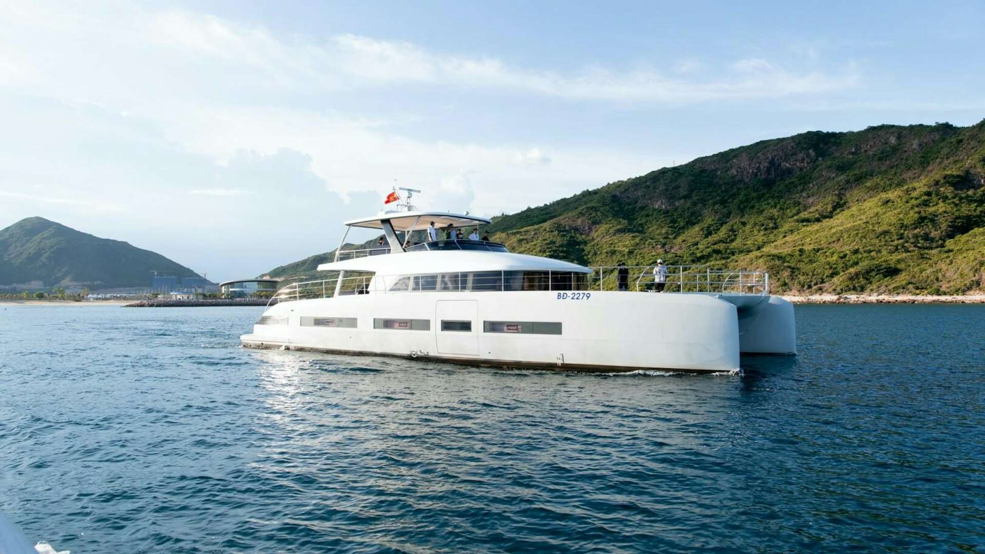 a boat in the water aboard HTC Yacht for Sale