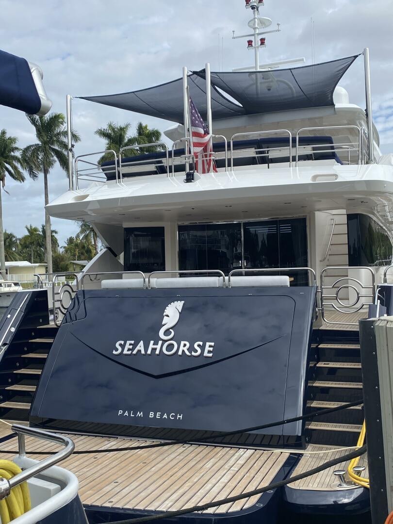 a boat on a deck aboard SEAHORSE Yacht for Sale