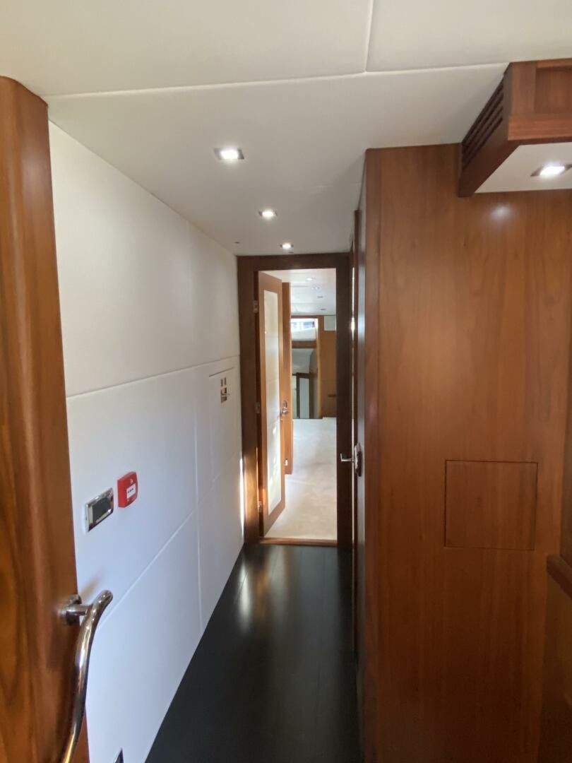 a hallway with doors aboard SEAHORSE Yacht for Sale