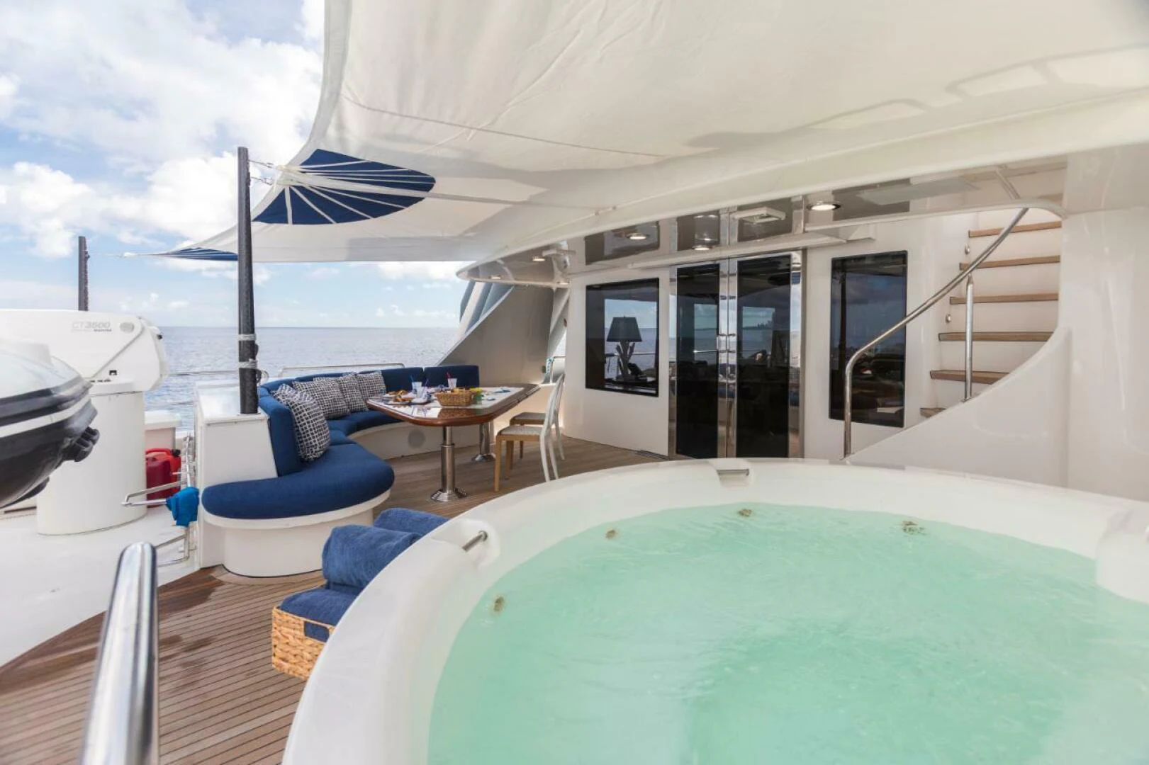 a pool on a deck aboard ALL INN Yacht for Sale