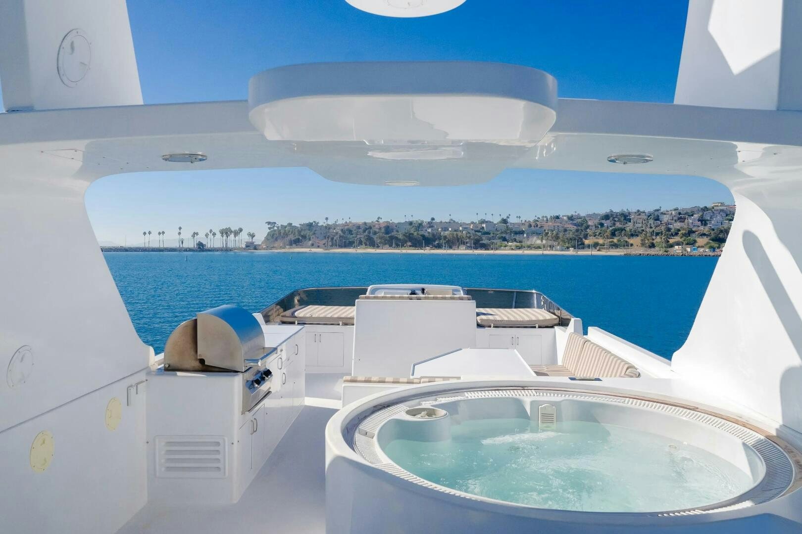 a view of a city from a plane aboard MONEY CAT Yacht for Sale