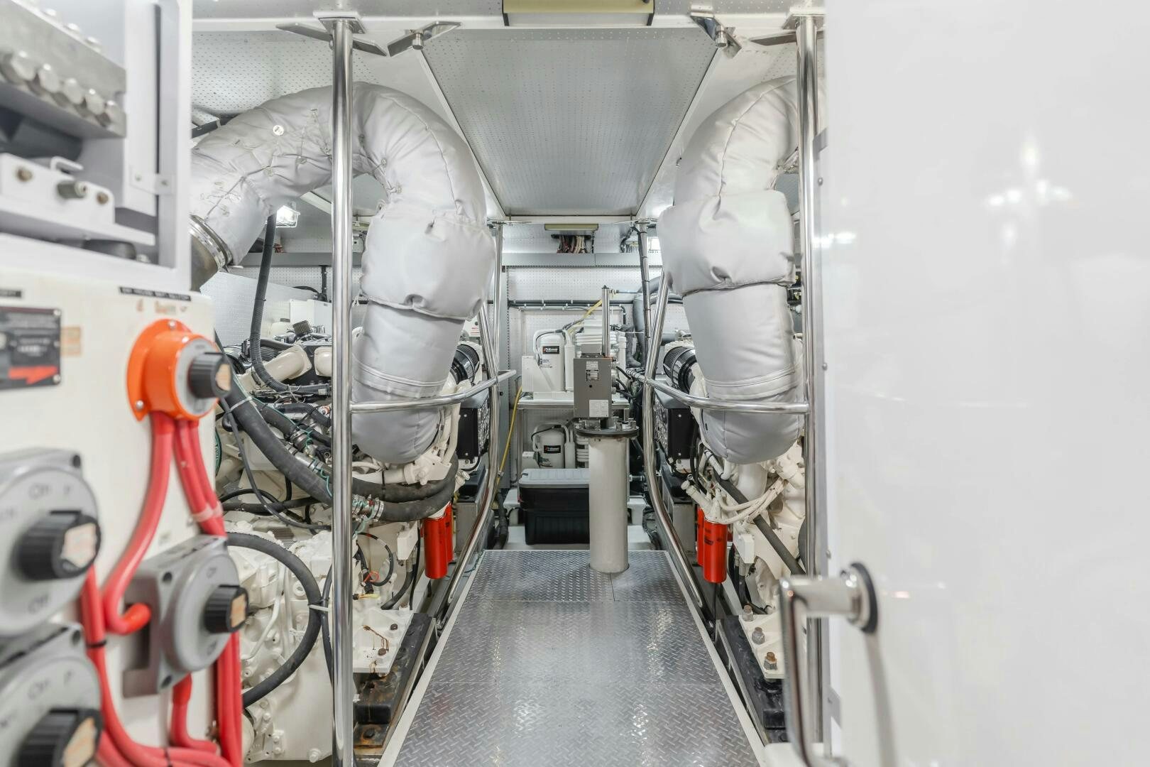 a machine with pipes aboard MONEY CAT Yacht for Sale