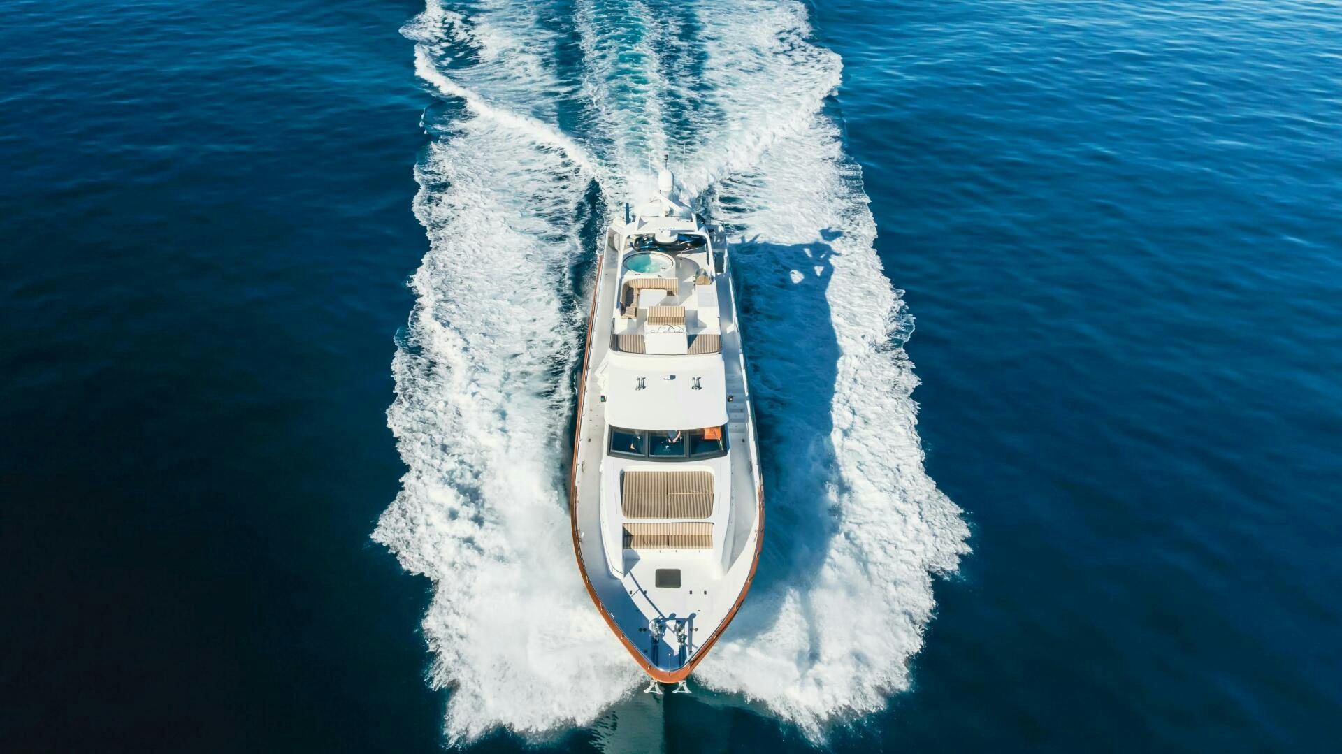 a ship on the water aboard MONEY CAT Yacht for Sale