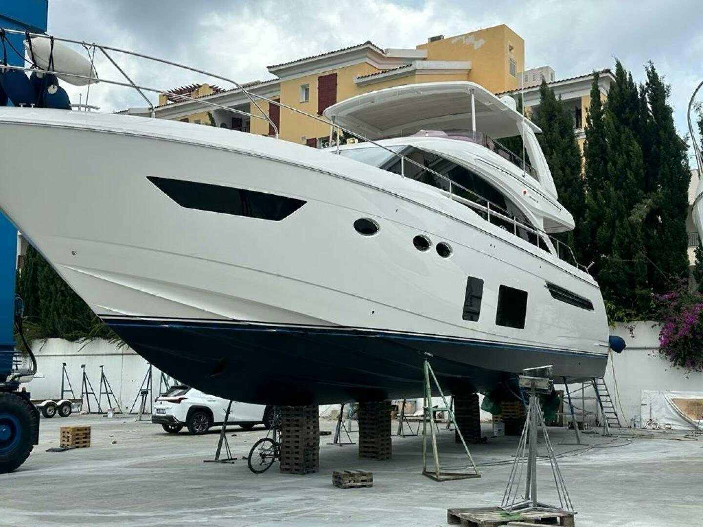 a large white boat aboard VISTA III Yacht for Sale