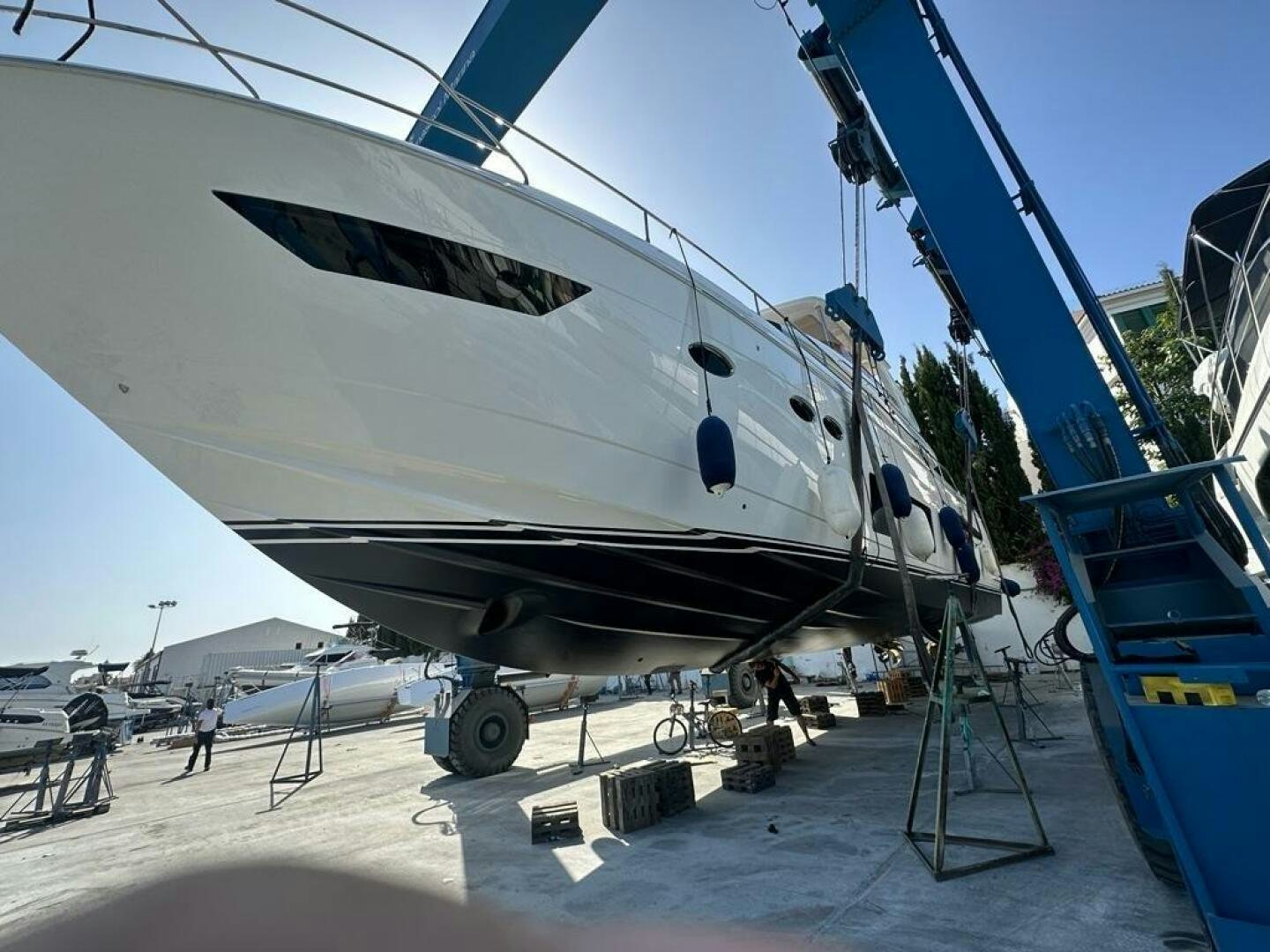 a plane on a stand aboard VISTA III Yacht for Sale