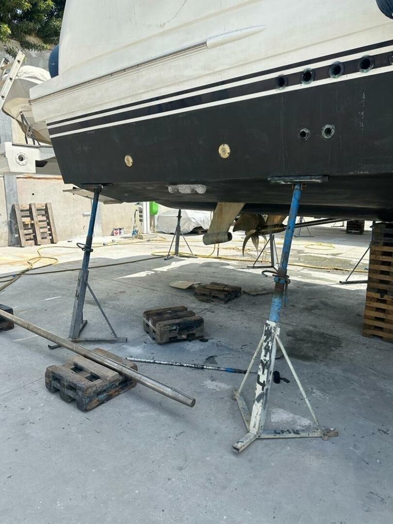 a large metal object with a blue object attached to it aboard VISTA III Yacht for Sale