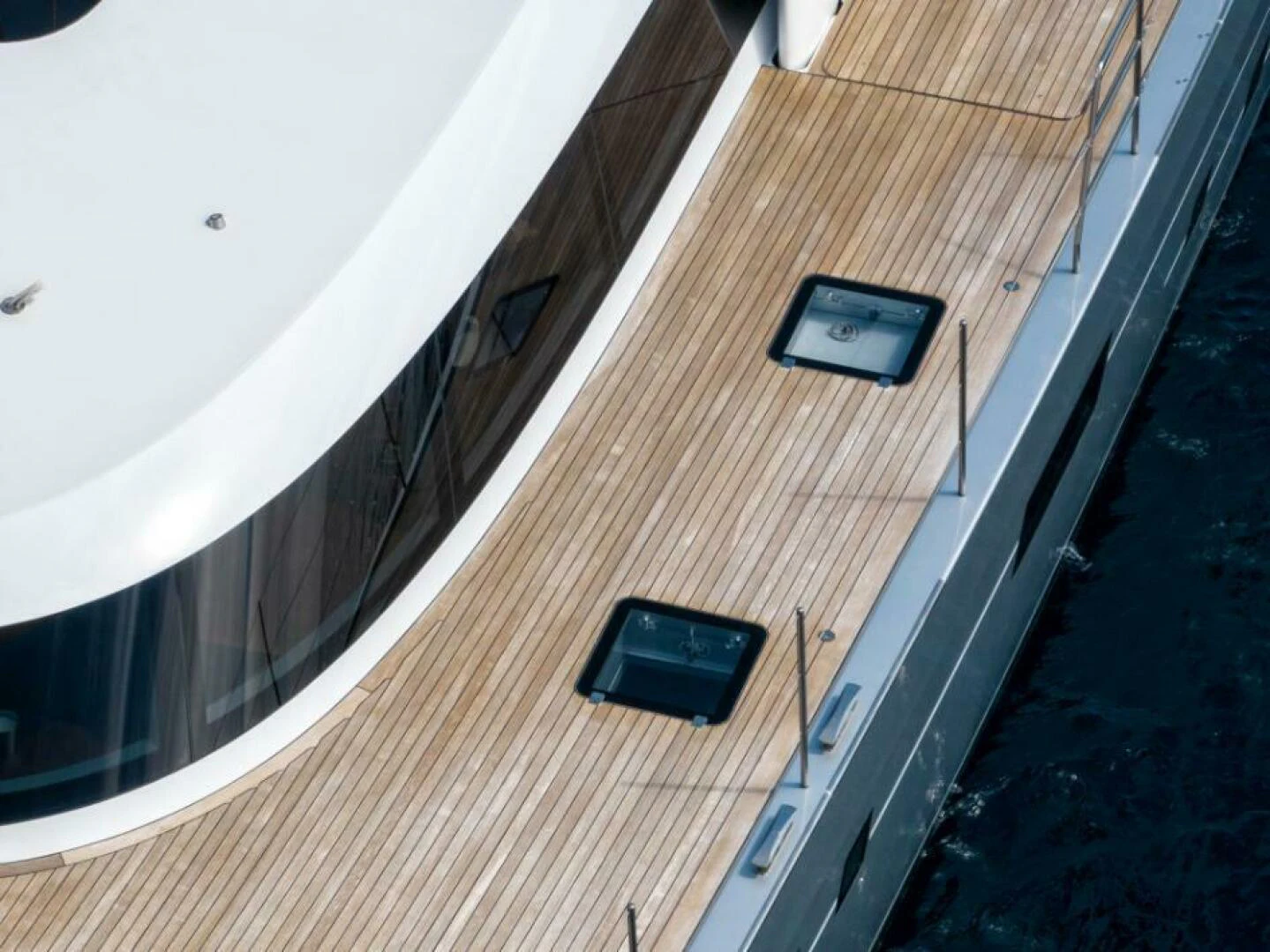 a view of a building from a balcony aboard MOUSETRAP Yacht for Sale