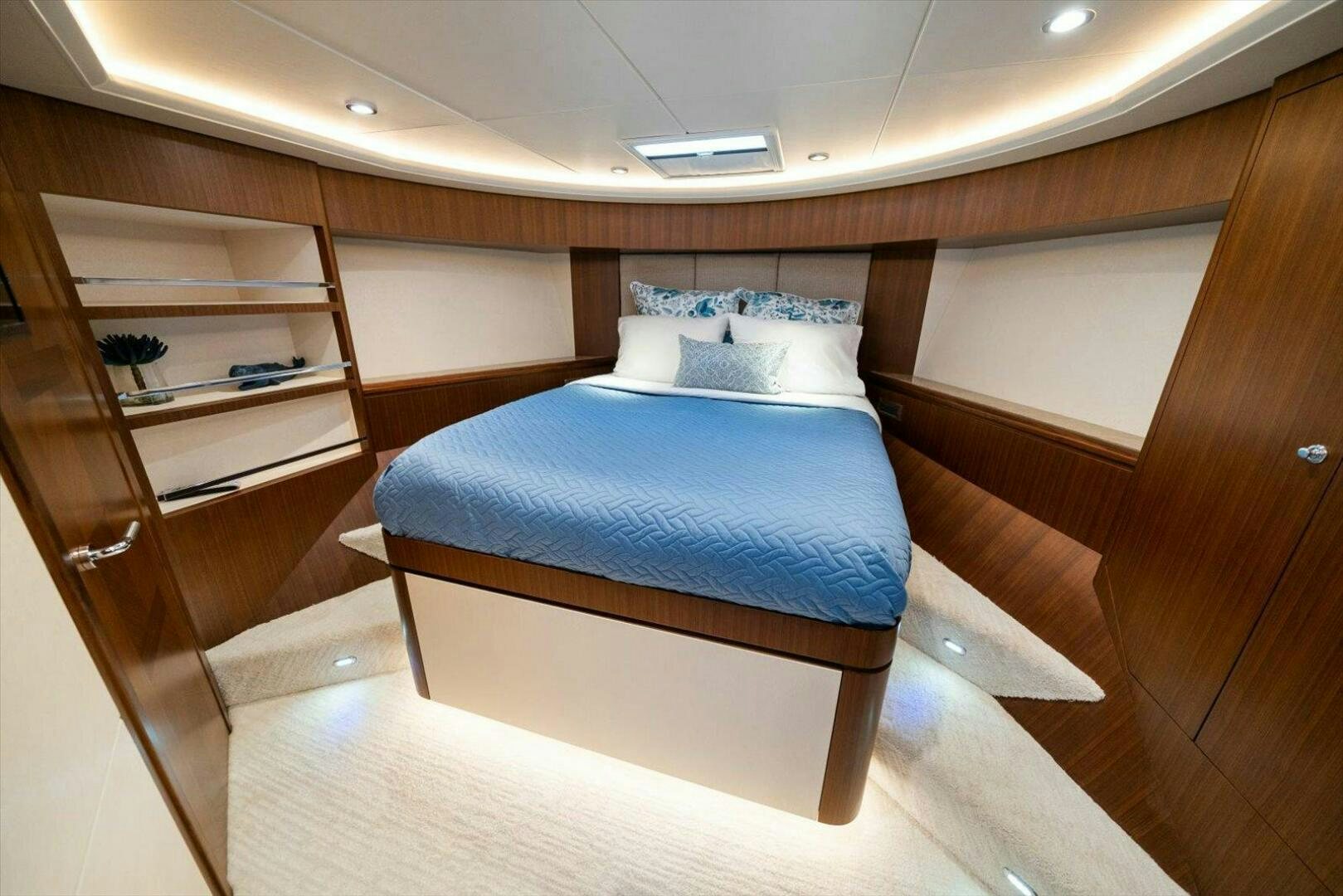 a bed in a room aboard CAROL ELAINE Yacht for Sale