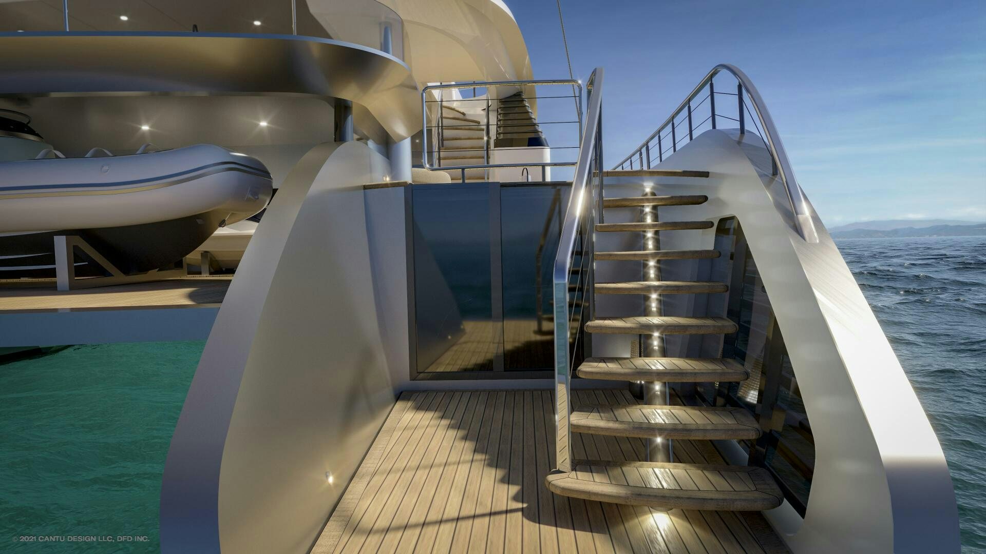 a boat on the water aboard BBC130 PROJECT GARFIELD Yacht for Sale