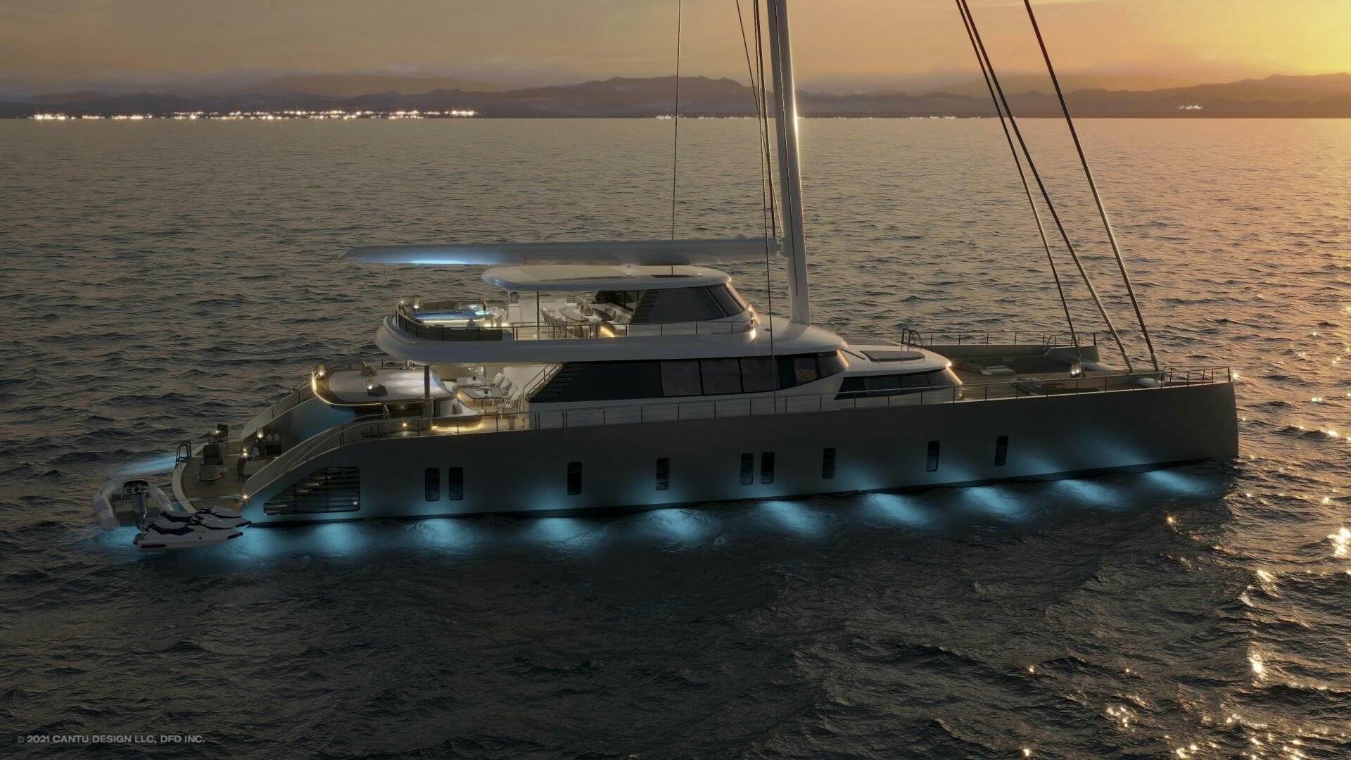 a boat in the water aboard BBC130 PROJECT GARFIELD Yacht for Sale