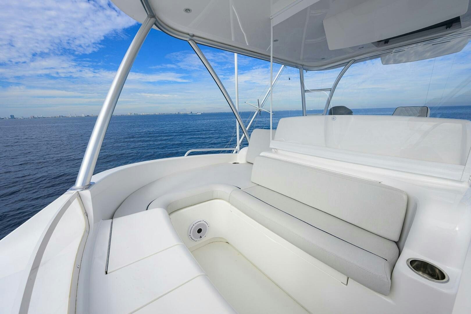 a white boat on the water aboard FOR PETE'S SAKE Yacht for Sale