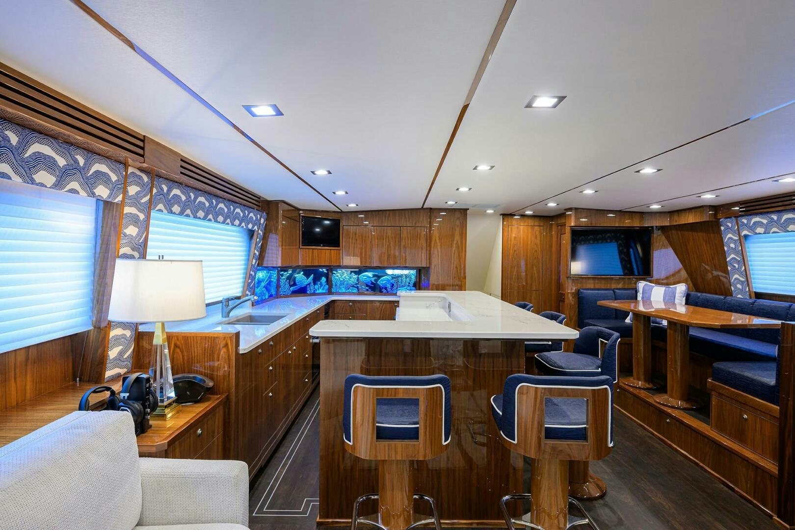 a room with a desk and chairs aboard FOR PETE'S SAKE Yacht for Sale