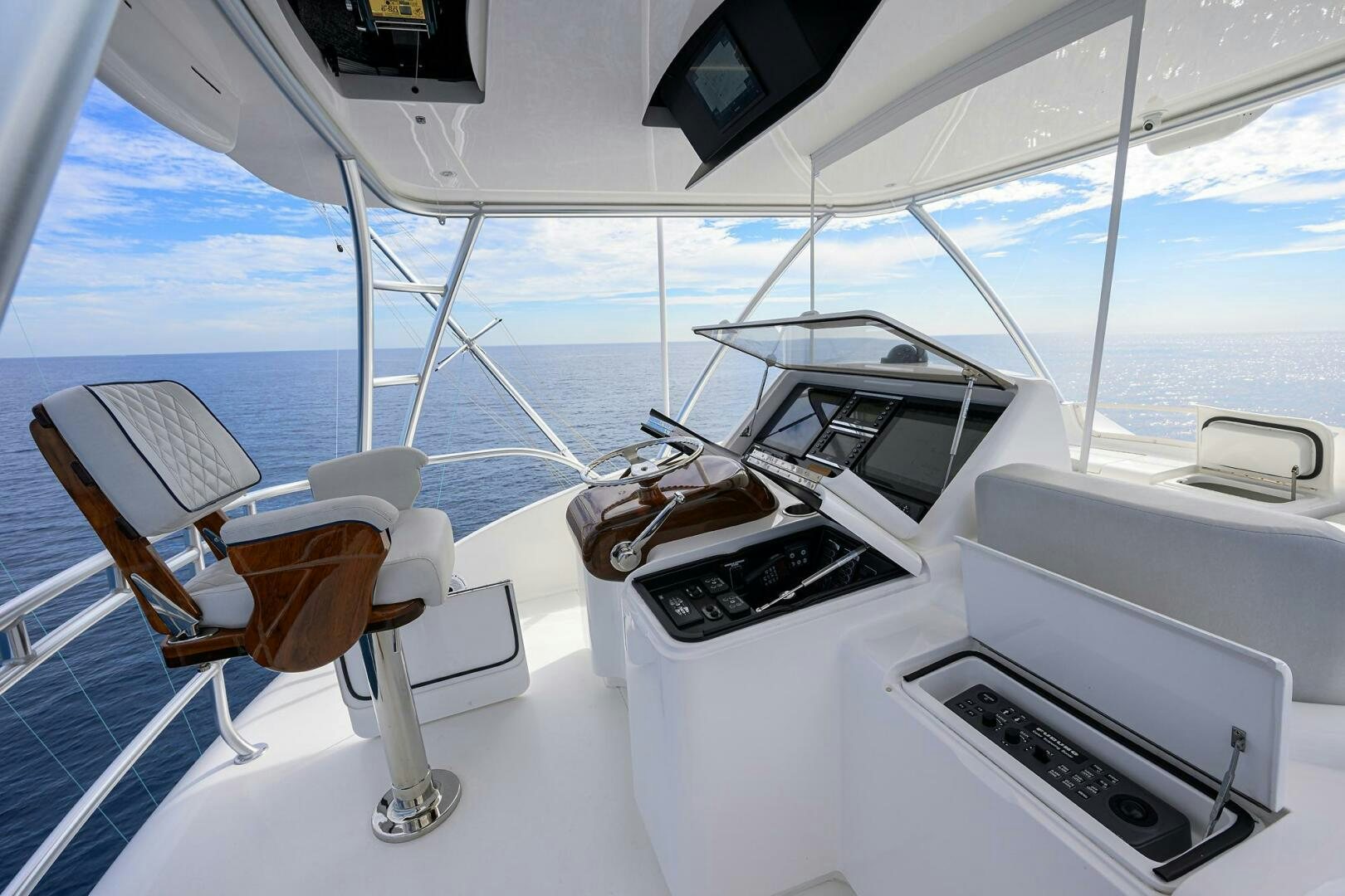 a boat with a couple of laptops on it aboard FOR PETE'S SAKE Yacht for Sale
