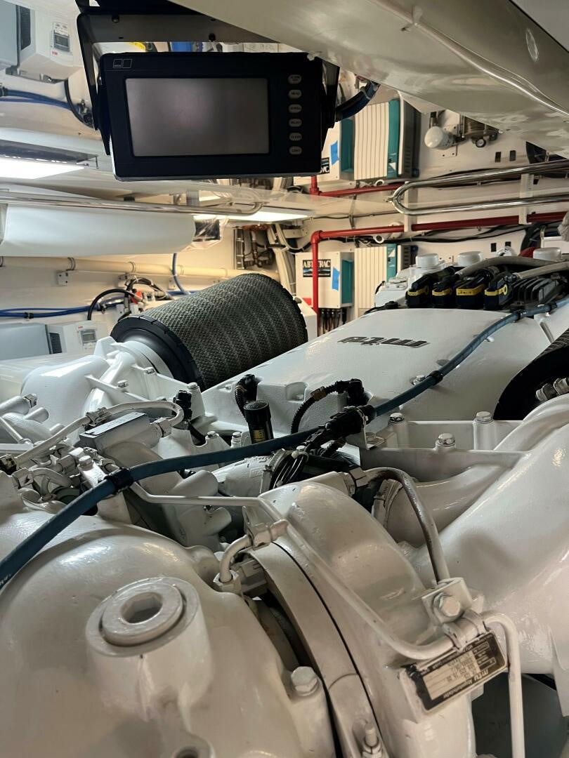 a computer monitor and cables in a factory aboard DESPERADO Yacht for Sale