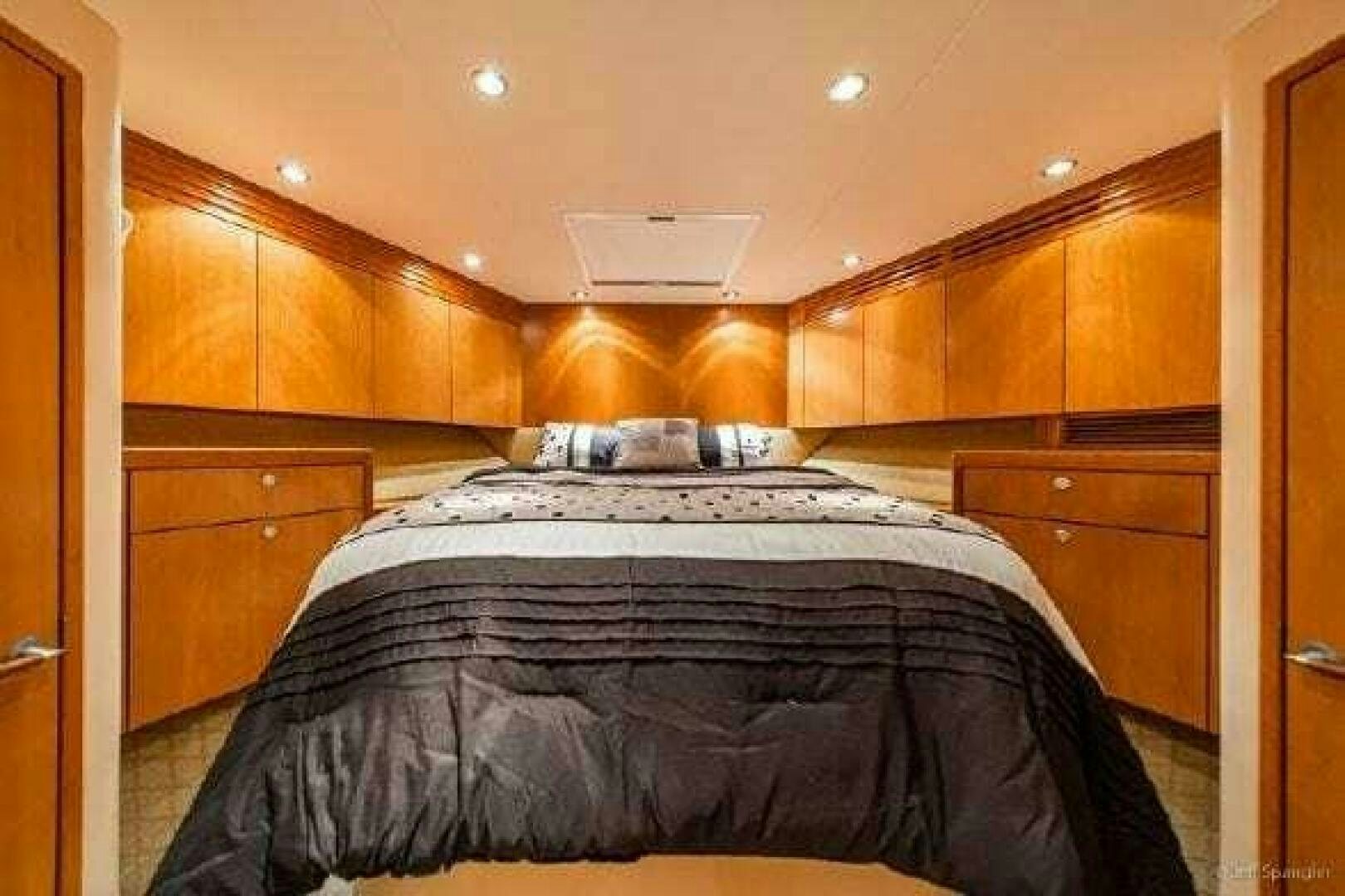 a bed in a room aboard DESPERADO Yacht for Sale