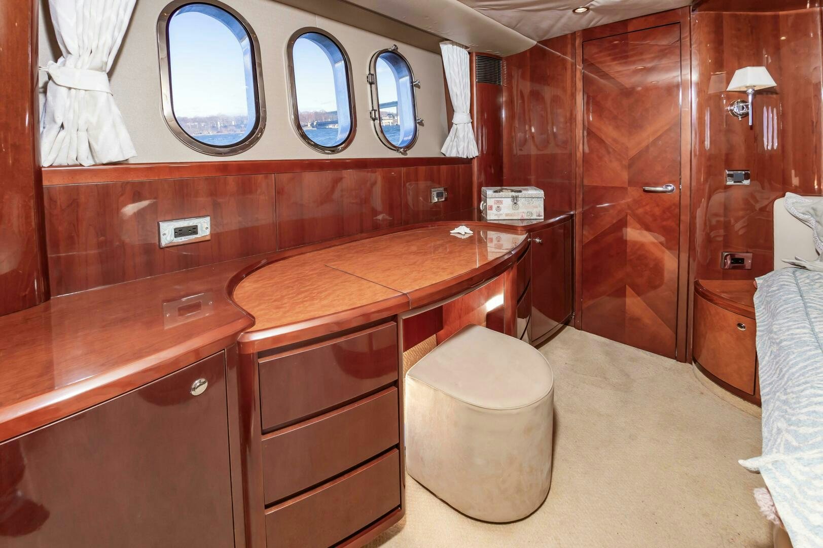 a bathroom with a countertop sink and a mirror aboard ANDREA'S REVENGE Yacht for Sale
