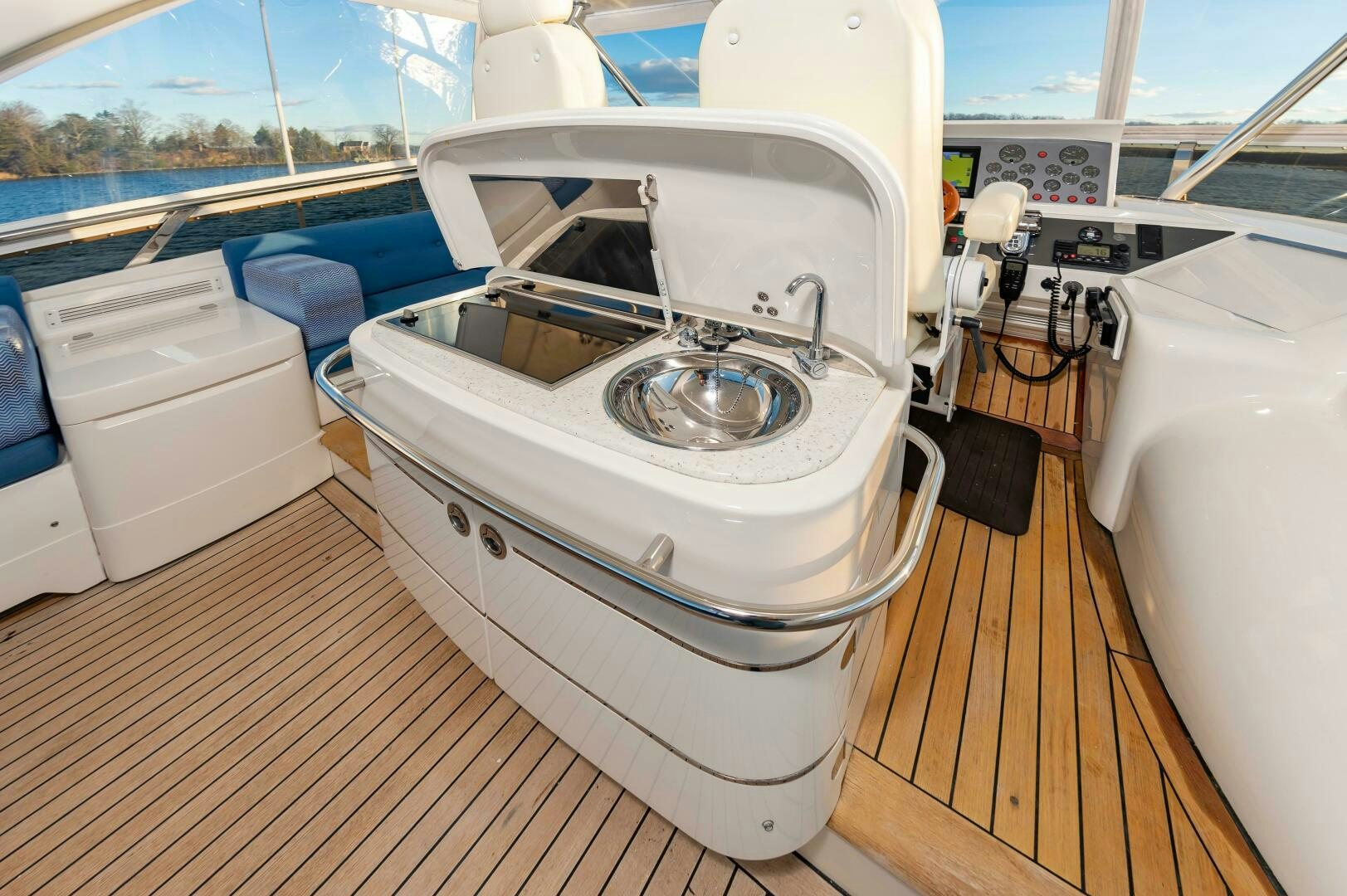 a white machine on a deck aboard ANDREA'S REVENGE Yacht for Sale