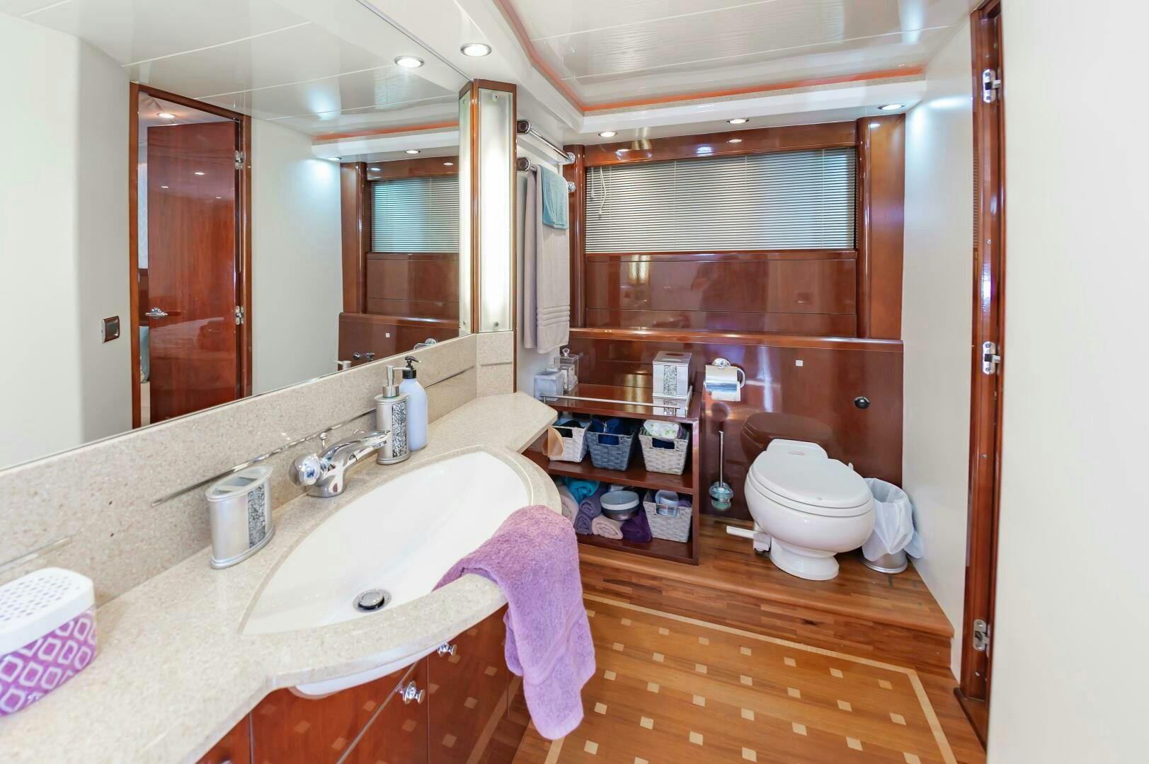 a bathroom with a sink and a toilet aboard ANDREA'S REVENGE Yacht for Sale