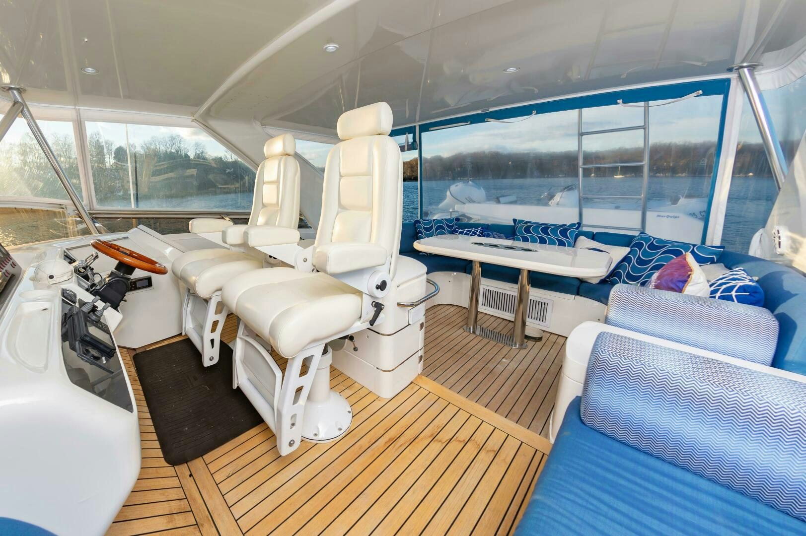 a room with a large window aboard ANDREA'S REVENGE Yacht for Sale