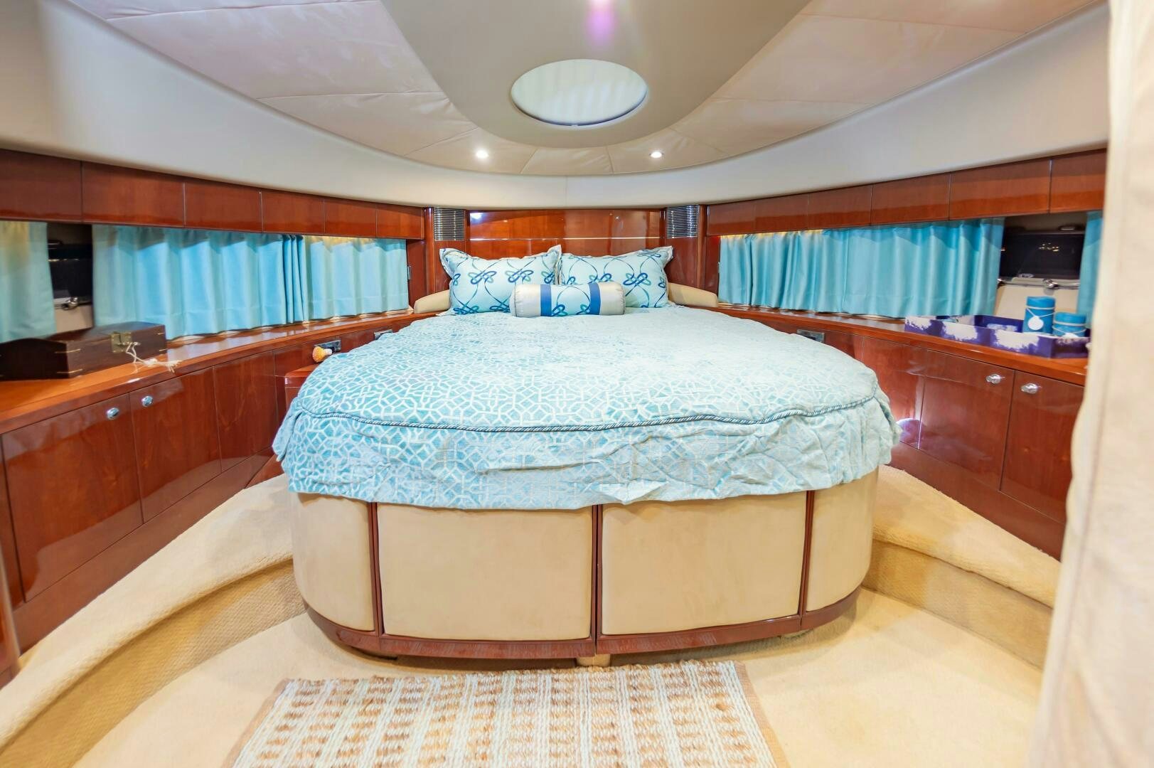 a bed in a room aboard ANDREA'S REVENGE Yacht for Sale