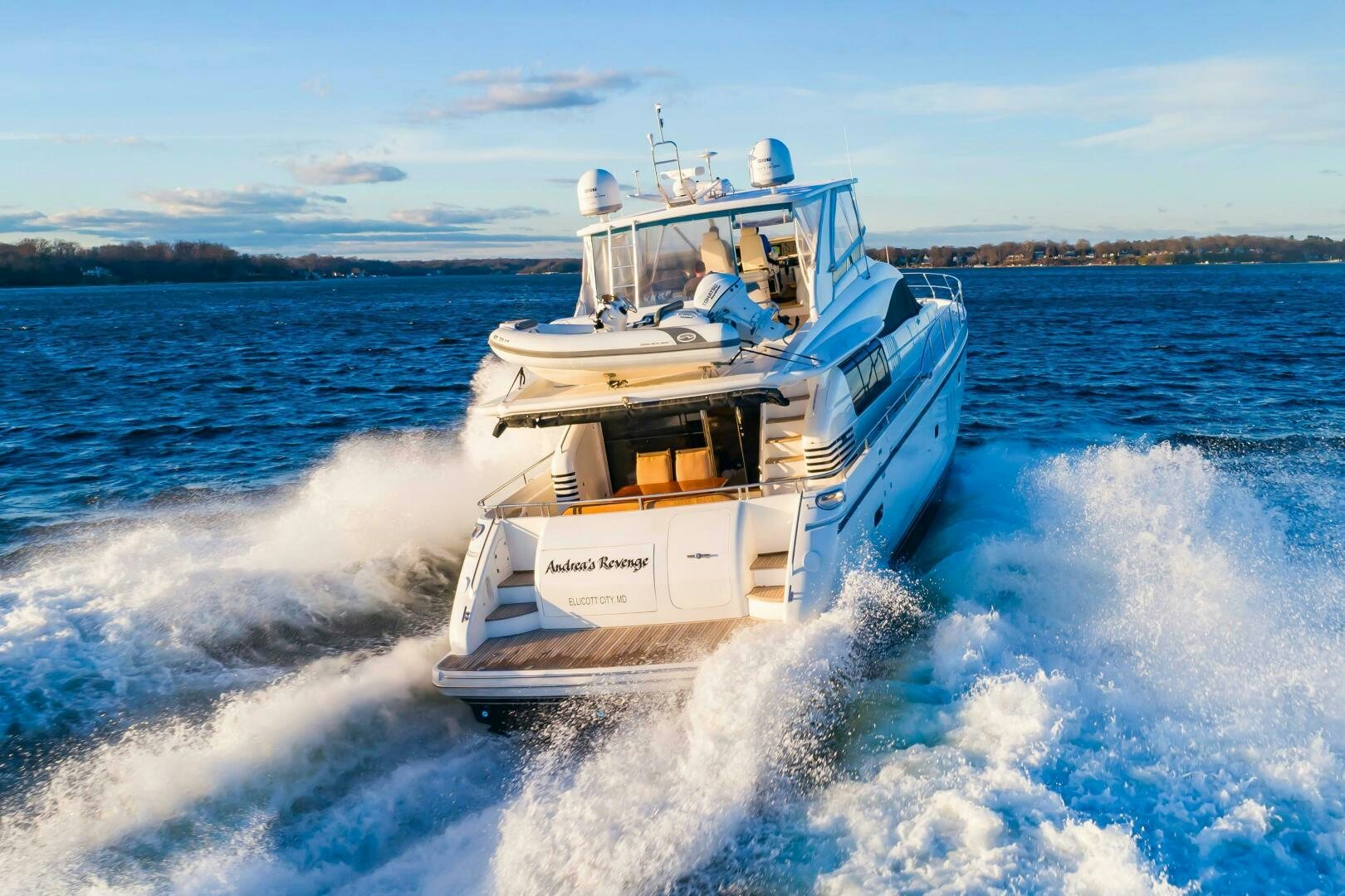 a boat on the water aboard ANDREA'S REVENGE Yacht for Sale