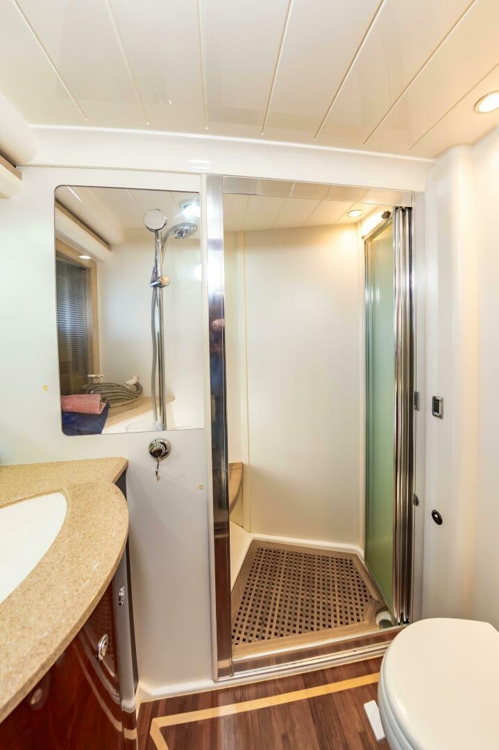 a bathroom with a sink and a toilet aboard ANDREA'S REVENGE Yacht for Sale