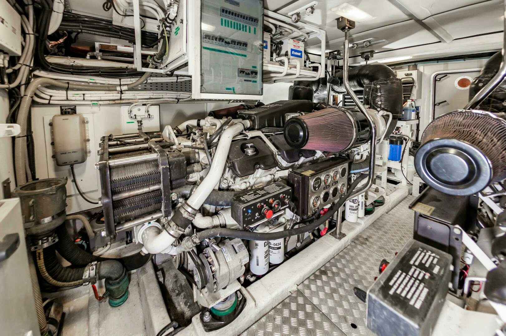 a machine with wires and pipes aboard ANDREA'S REVENGE Yacht for Sale