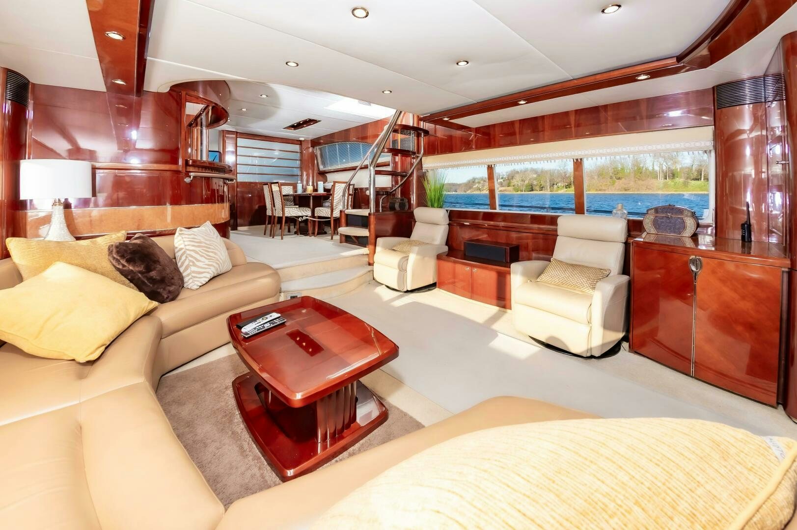 a room with a couch and a table aboard ANDREA'S REVENGE Yacht for Sale