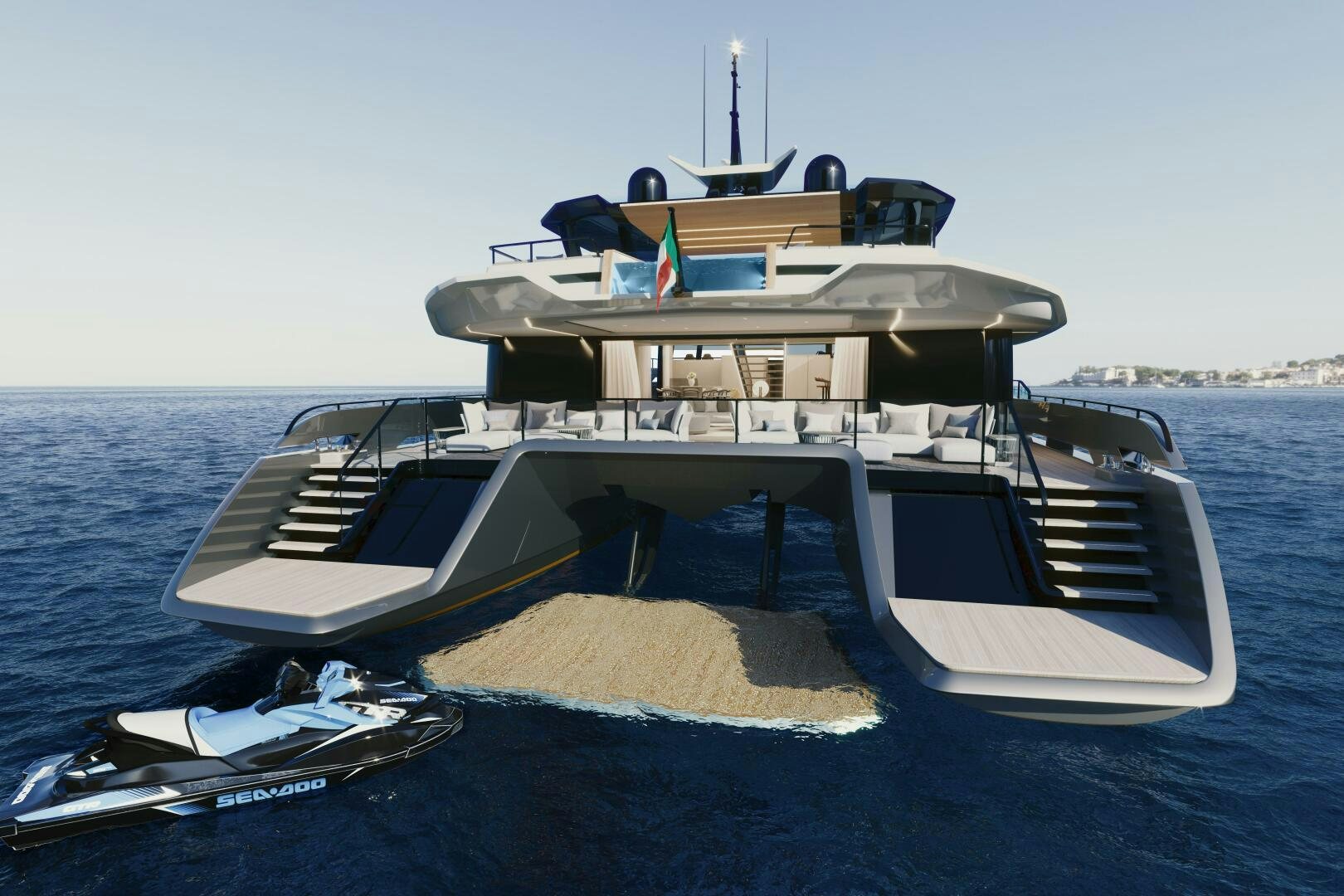 a boat on the water aboard X30 VILLA Yacht for Sale