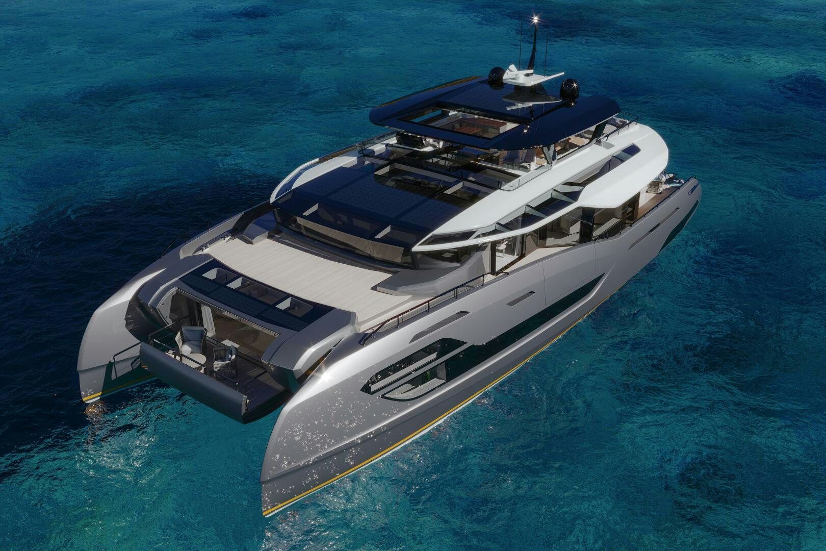 a boat in the water aboard X30 VILLA Yacht for Sale