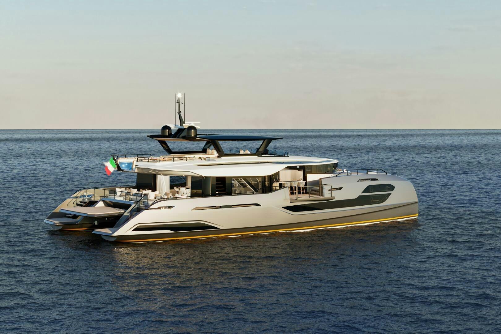 a boat in the water aboard X30 VILLA Yacht for Sale