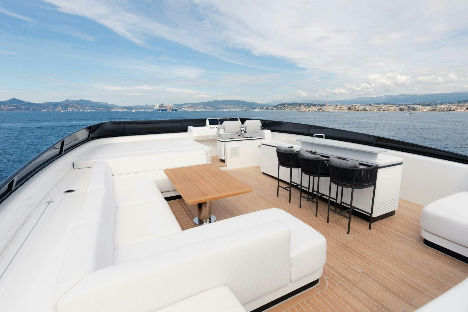a balcony overlooking a body of water aboard X99 FAST Yacht for Sale