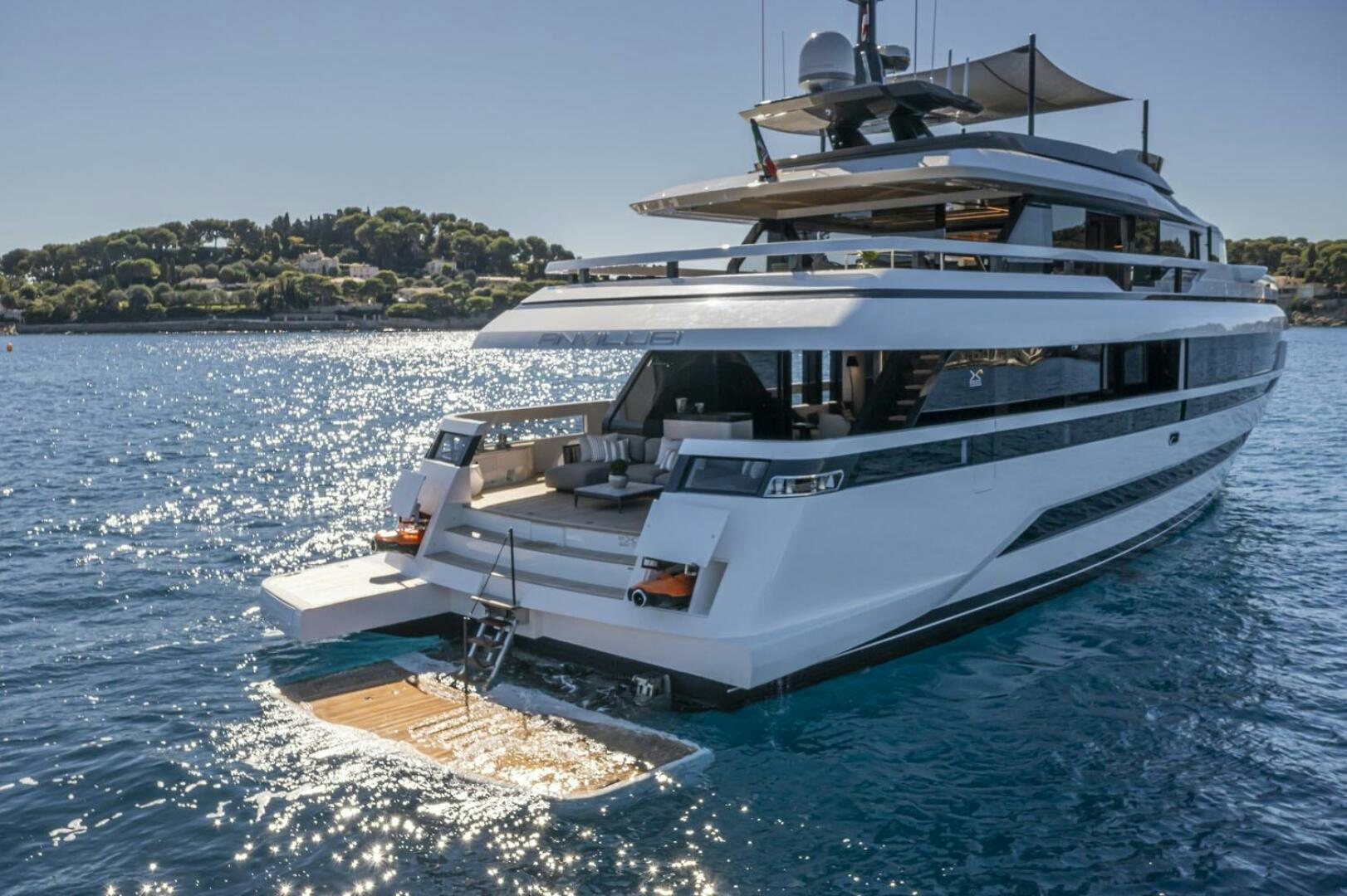 a boat on the water aboard X96 TRIPLEX Yacht for Sale