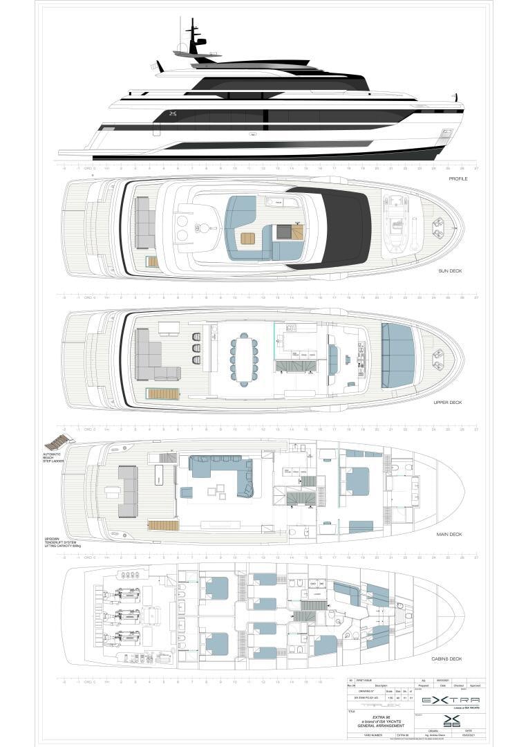 diagram aboard X96 TRIPLEX Yacht for Sale