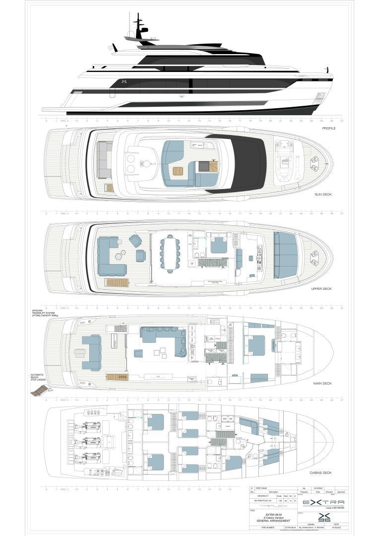 diagram aboard X96 TRIPLEX Yacht for Sale