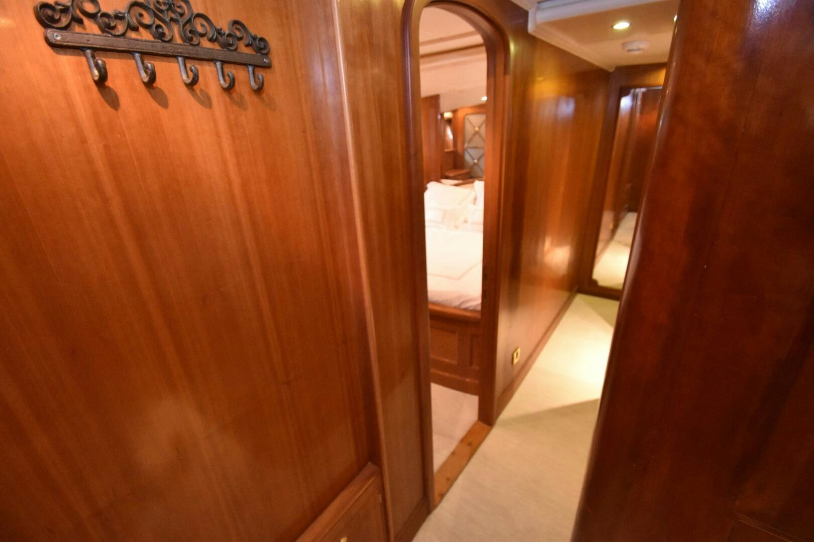 a wood door with a mirror aboard BLUE SEAS Yacht for Sale