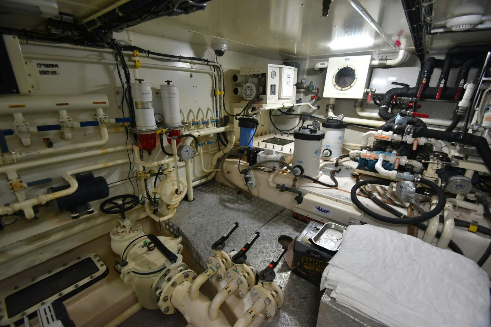a room full of machinery aboard BLUE SEAS Yacht for Sale