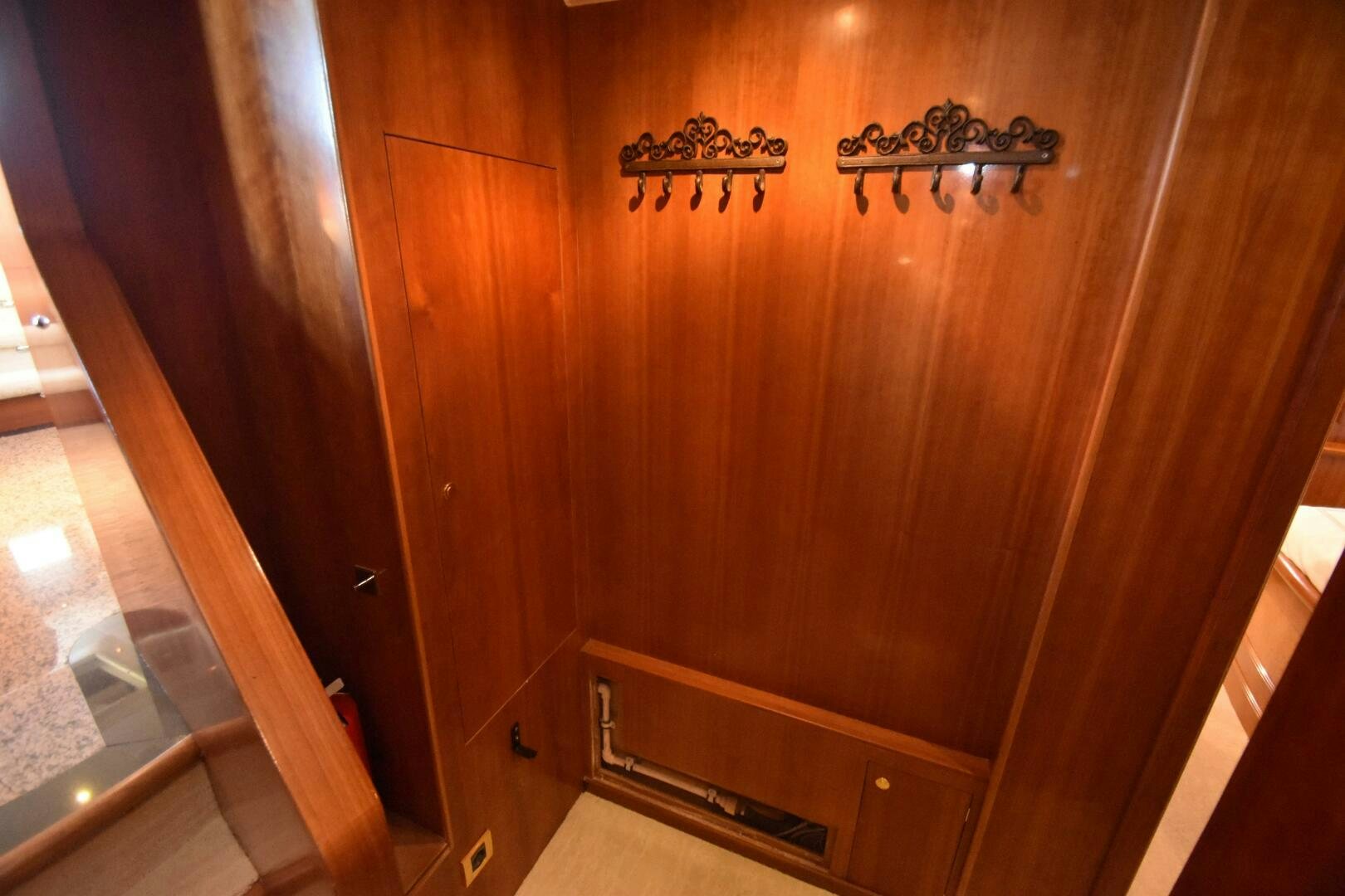 a wooden door with a few cannons on it aboard BLUE SEAS Yacht for Sale
