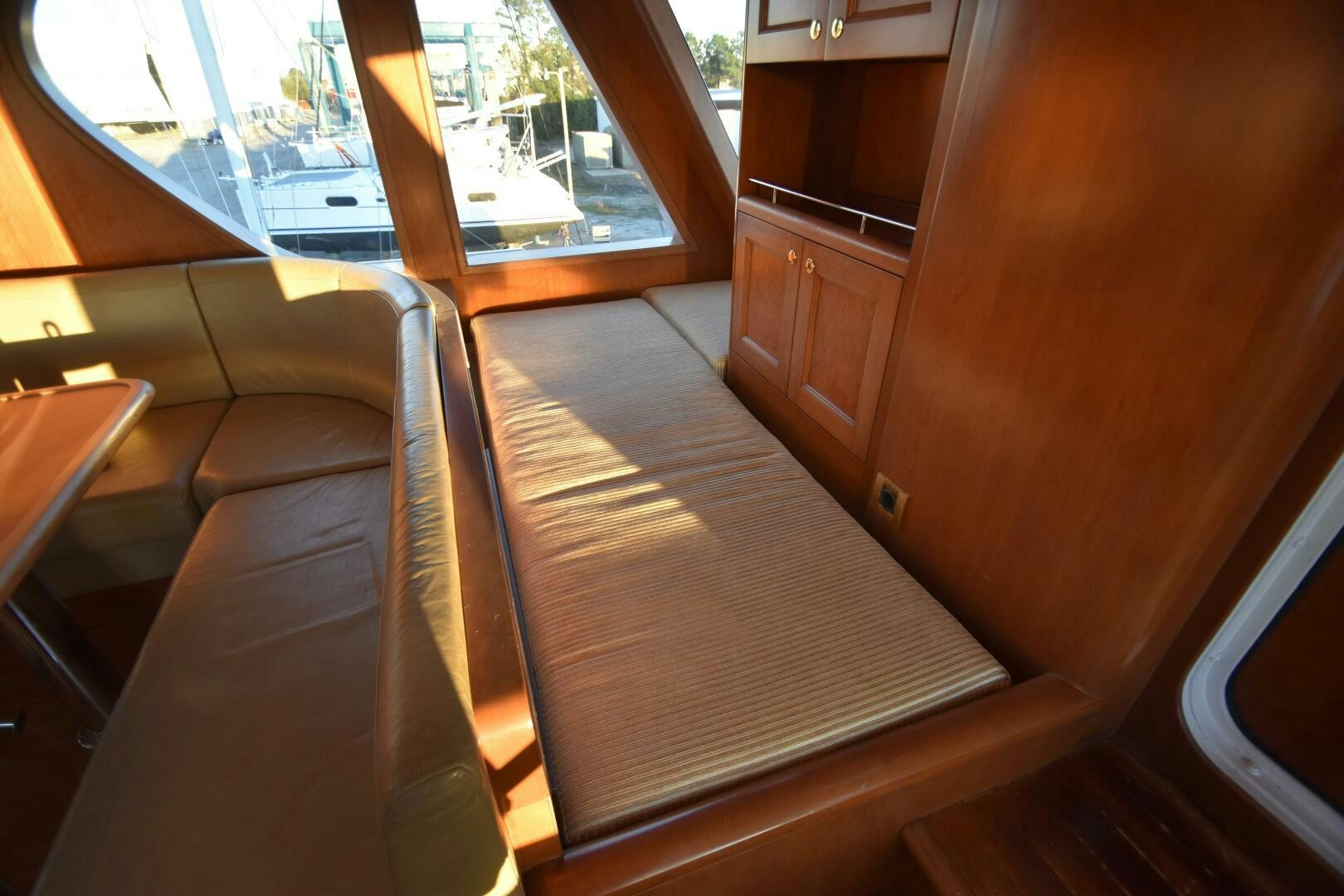 a wooden staircase in a house aboard BLUE SEAS Yacht for Sale